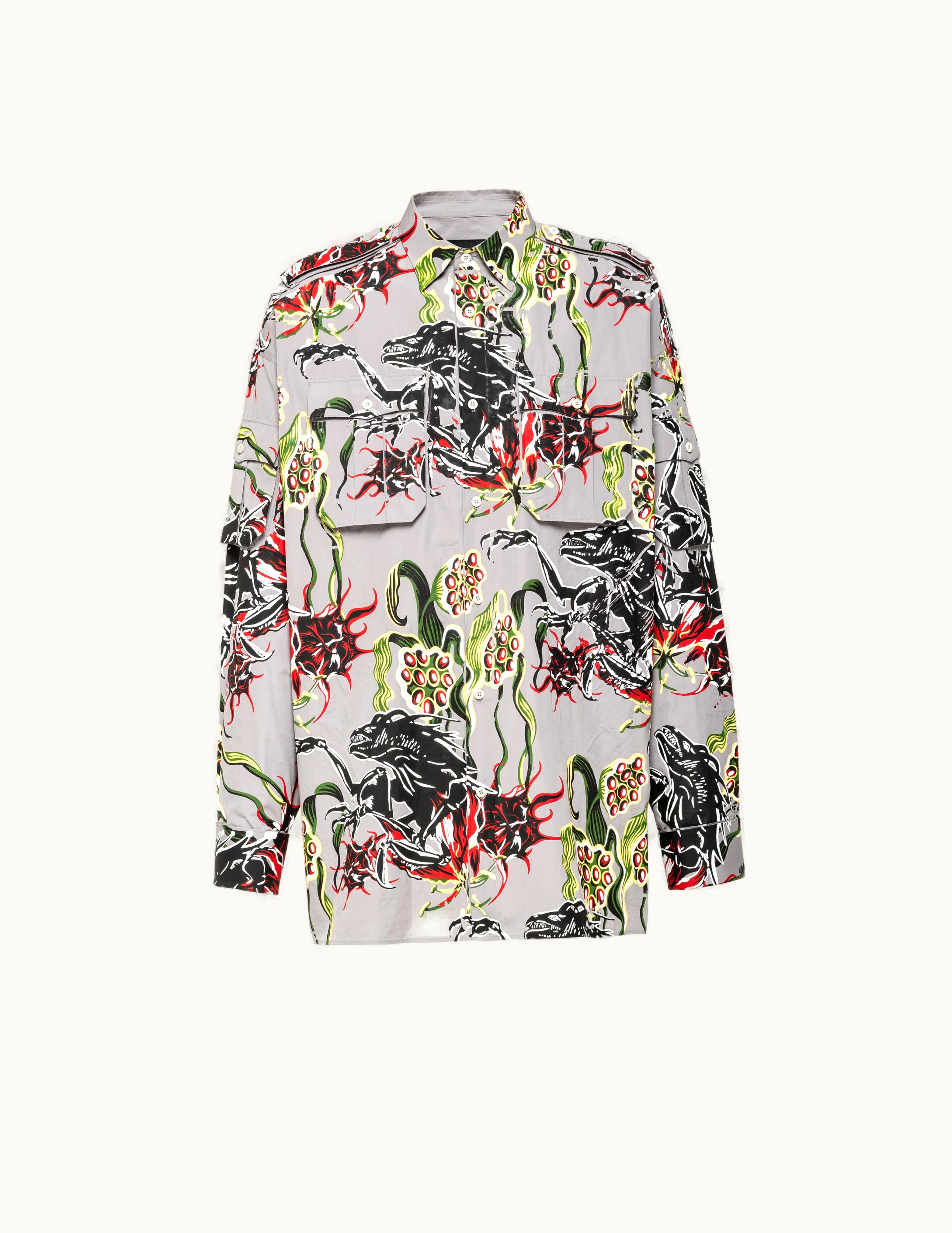 Prada Prada Grey / Red Cotton Shirt