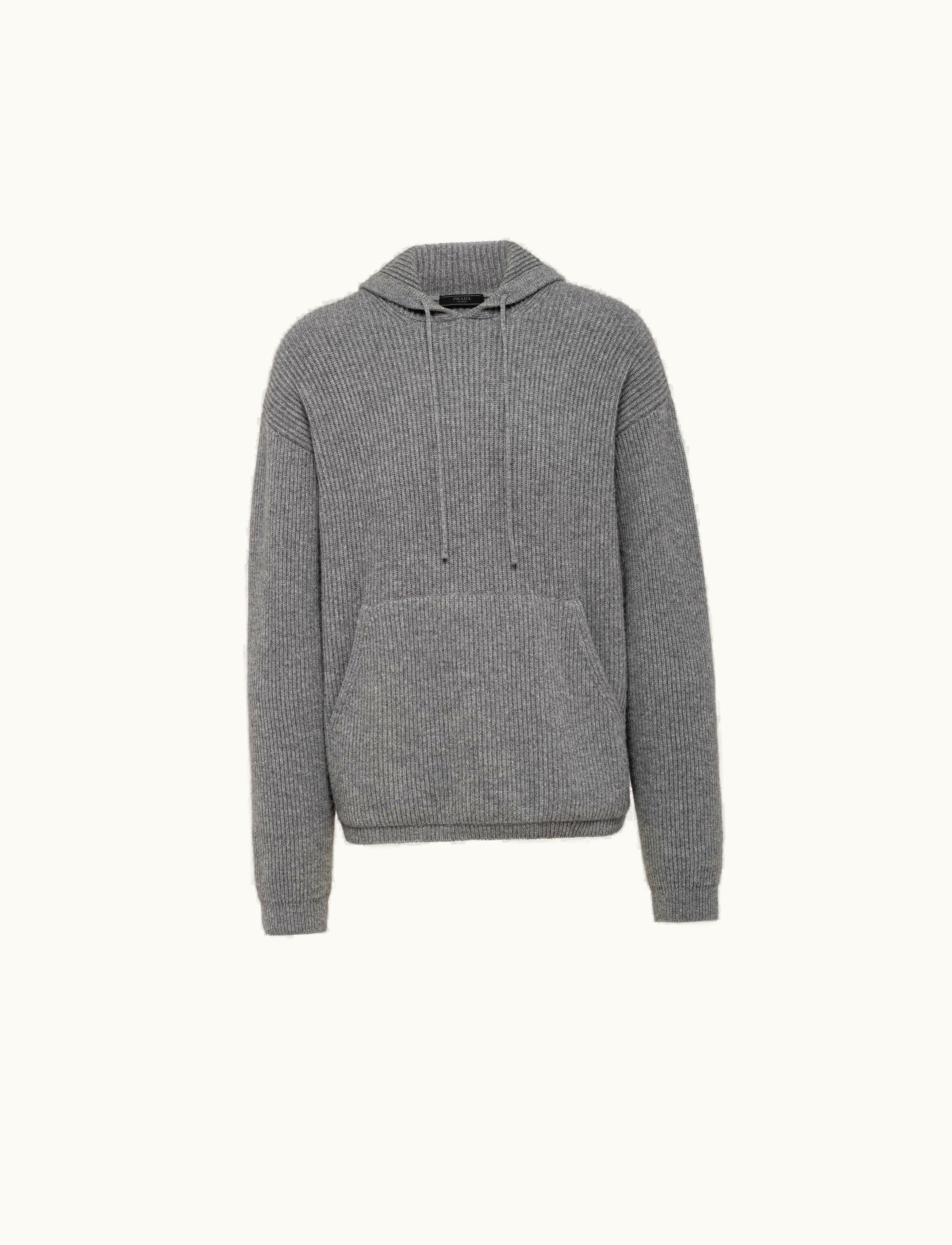 Prada Prada Grey Cashmere Knit Hoodie