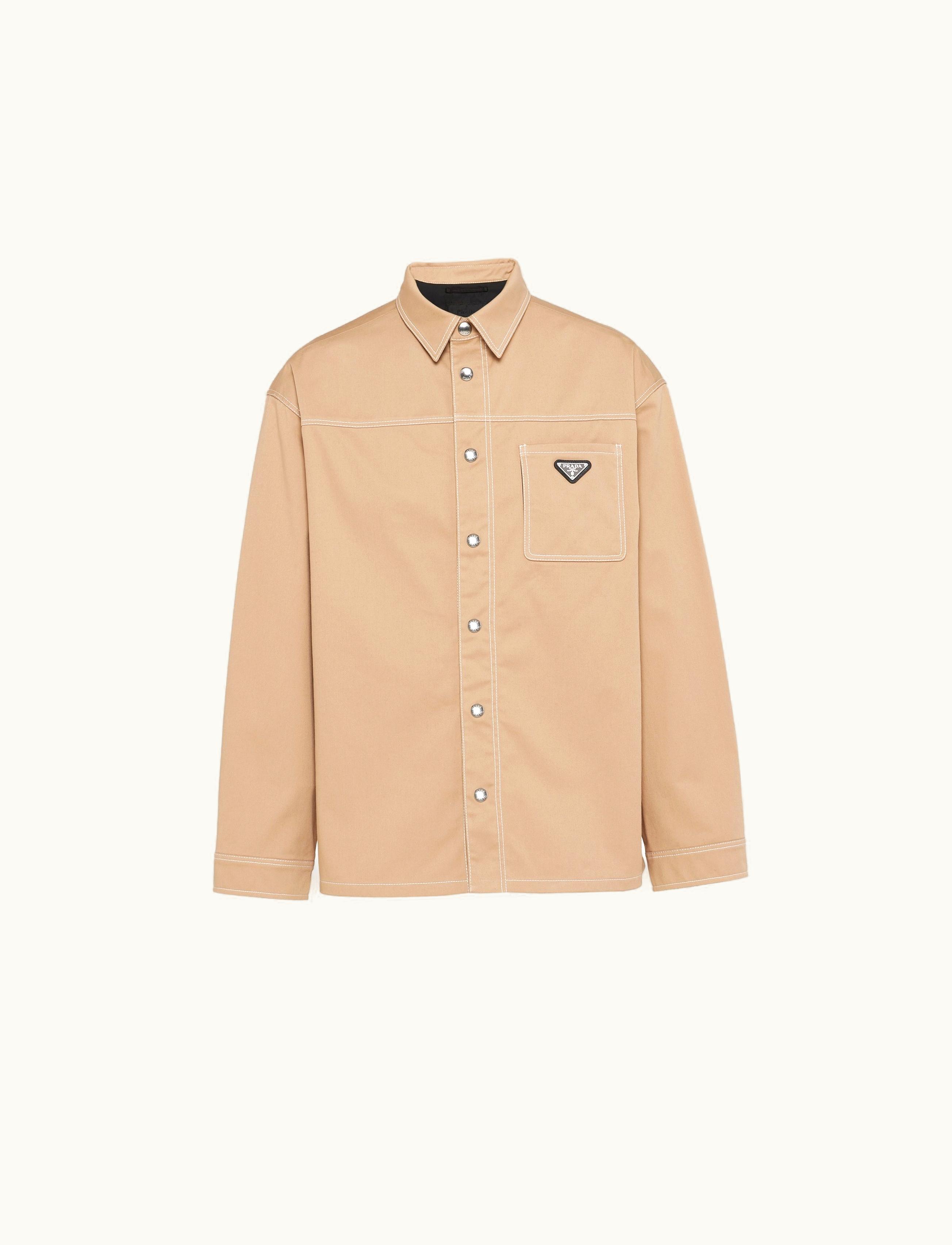 Prada Prada Khaki Stretch Cotton Shirt