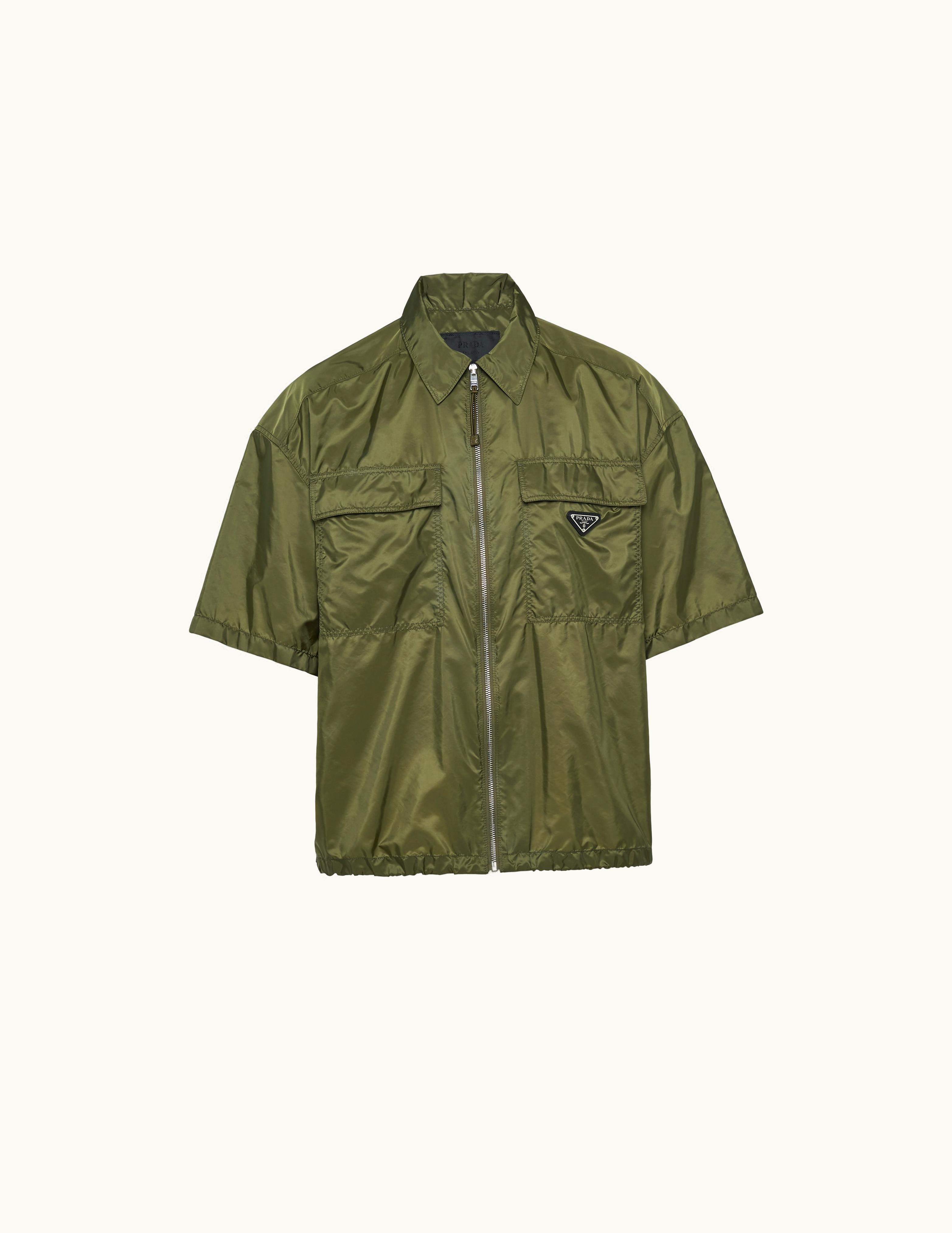 Prada Prada Military Green Short-sleeve Light Re-nylon Shirt