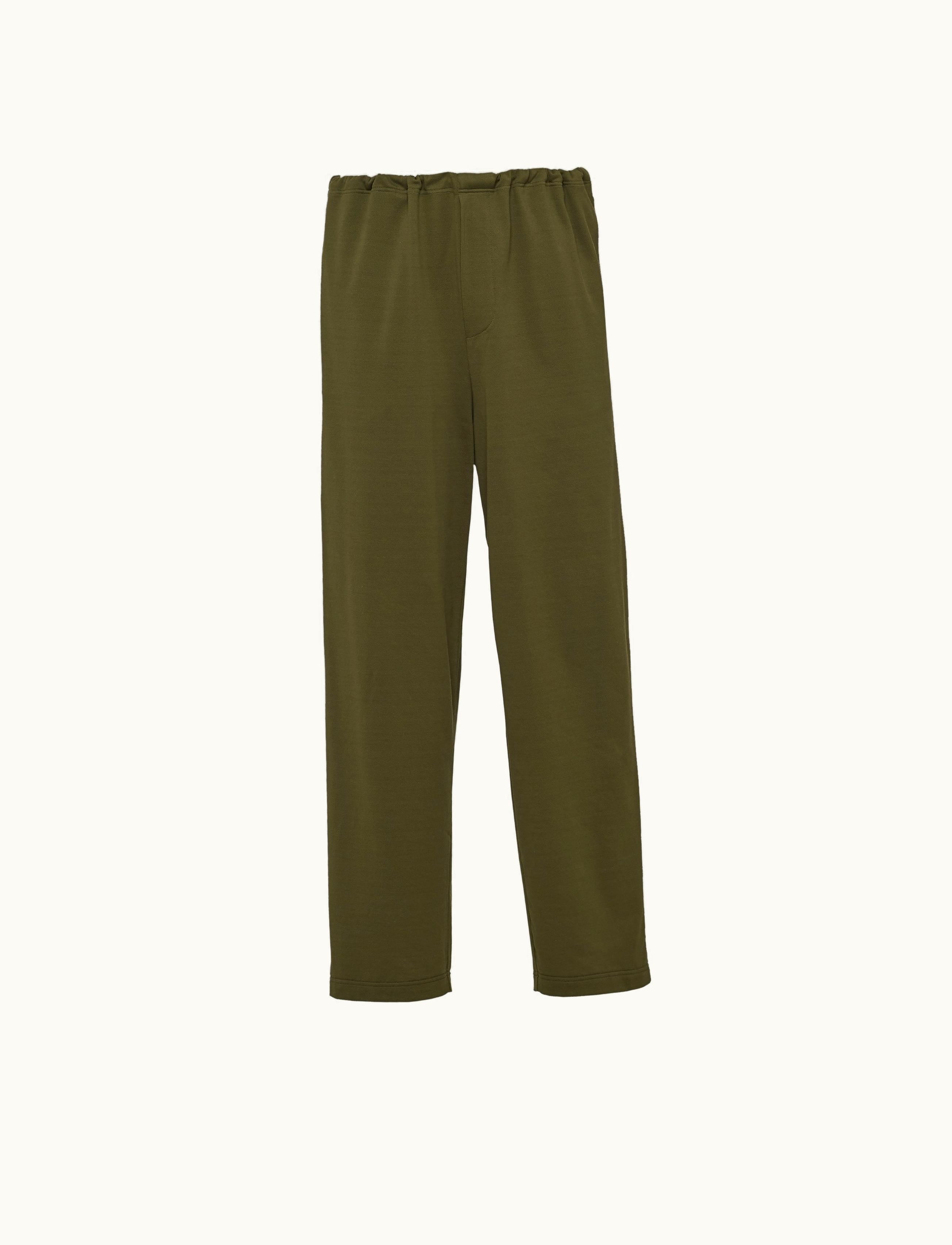 Prada Prada Classic Straight Hem Cotton Pants Green
