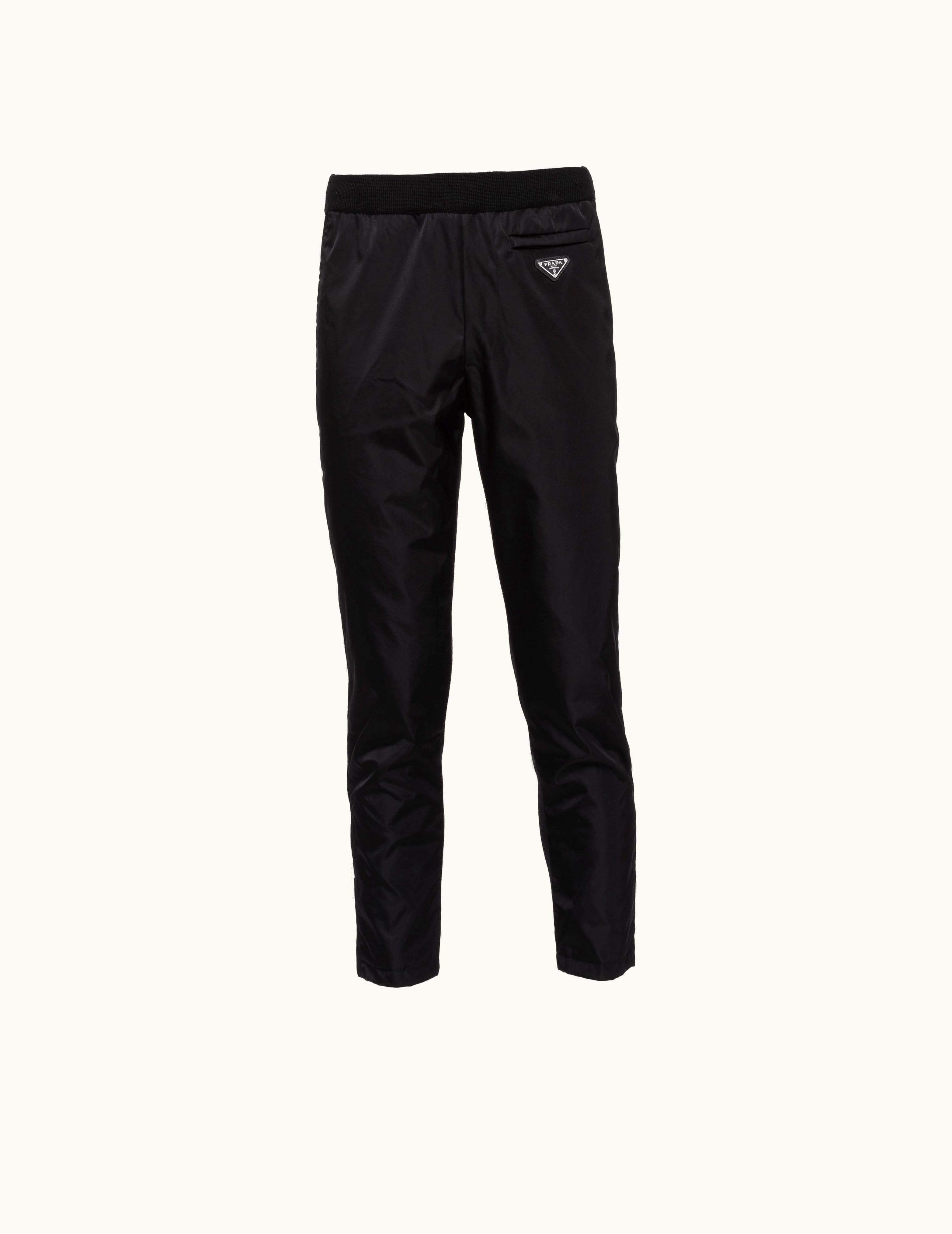 Prada Prada Black Wool And Re-nylon Gabardine Trousers
