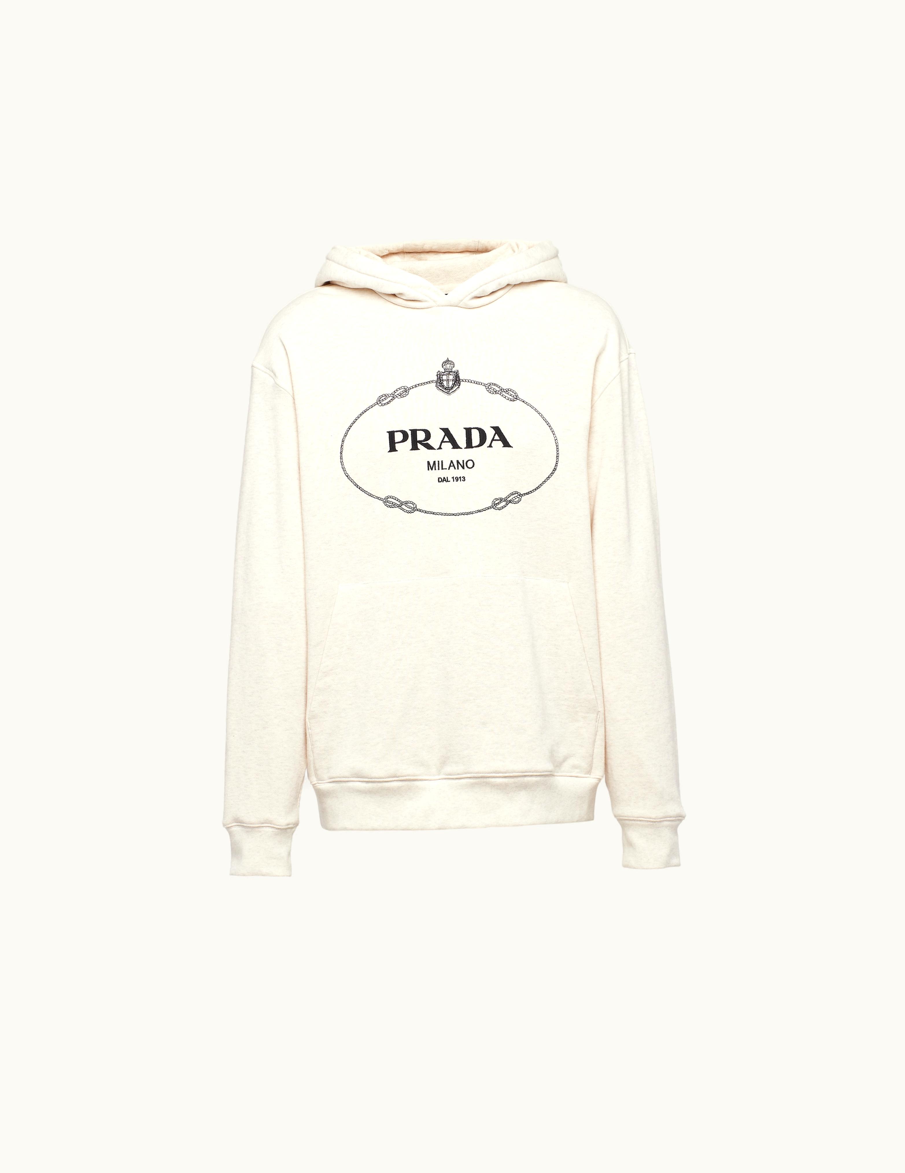 Prada Prada Natural Cotton Fleece Hoodie