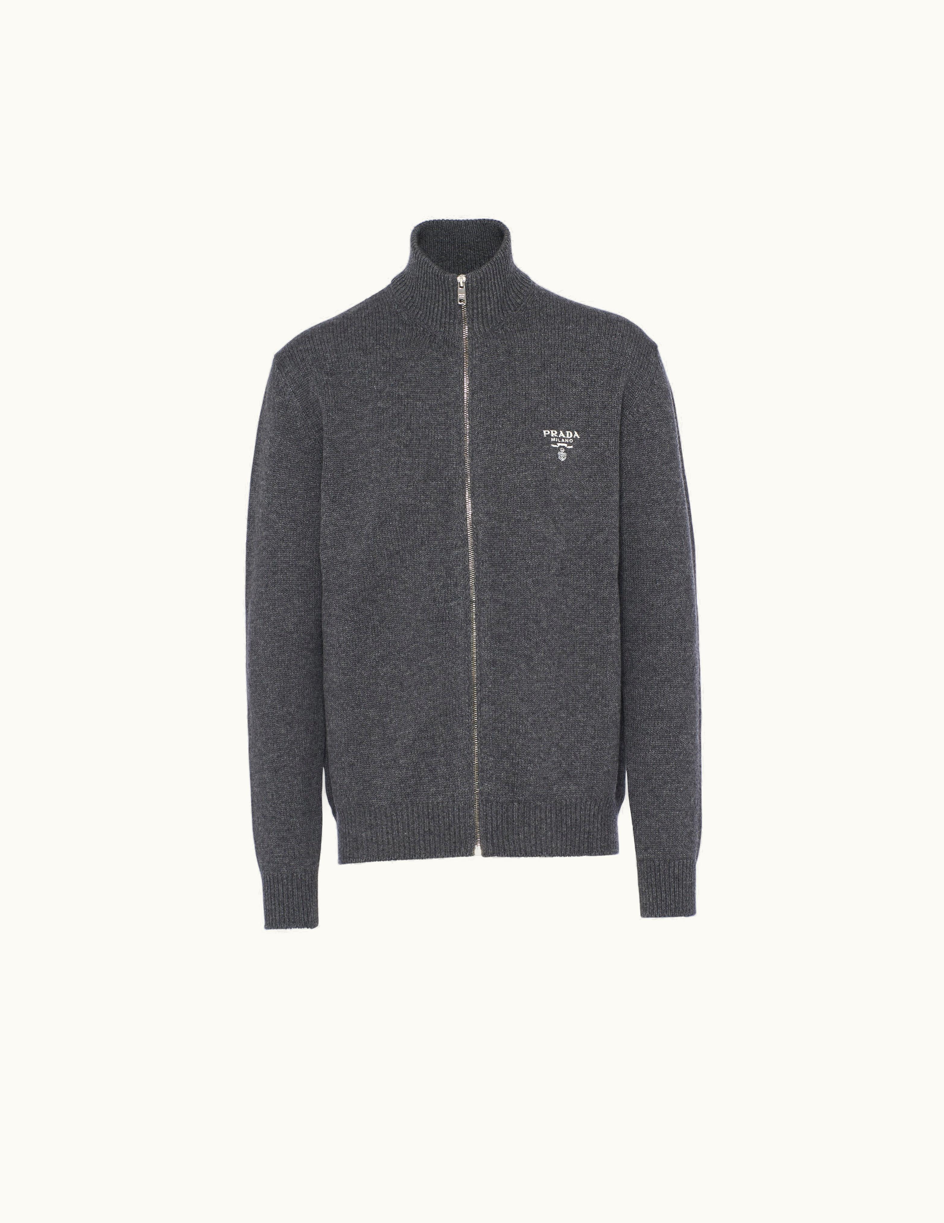 Prada Prada Slim Fit Cashmere Cardigan Luxe Slate Gray