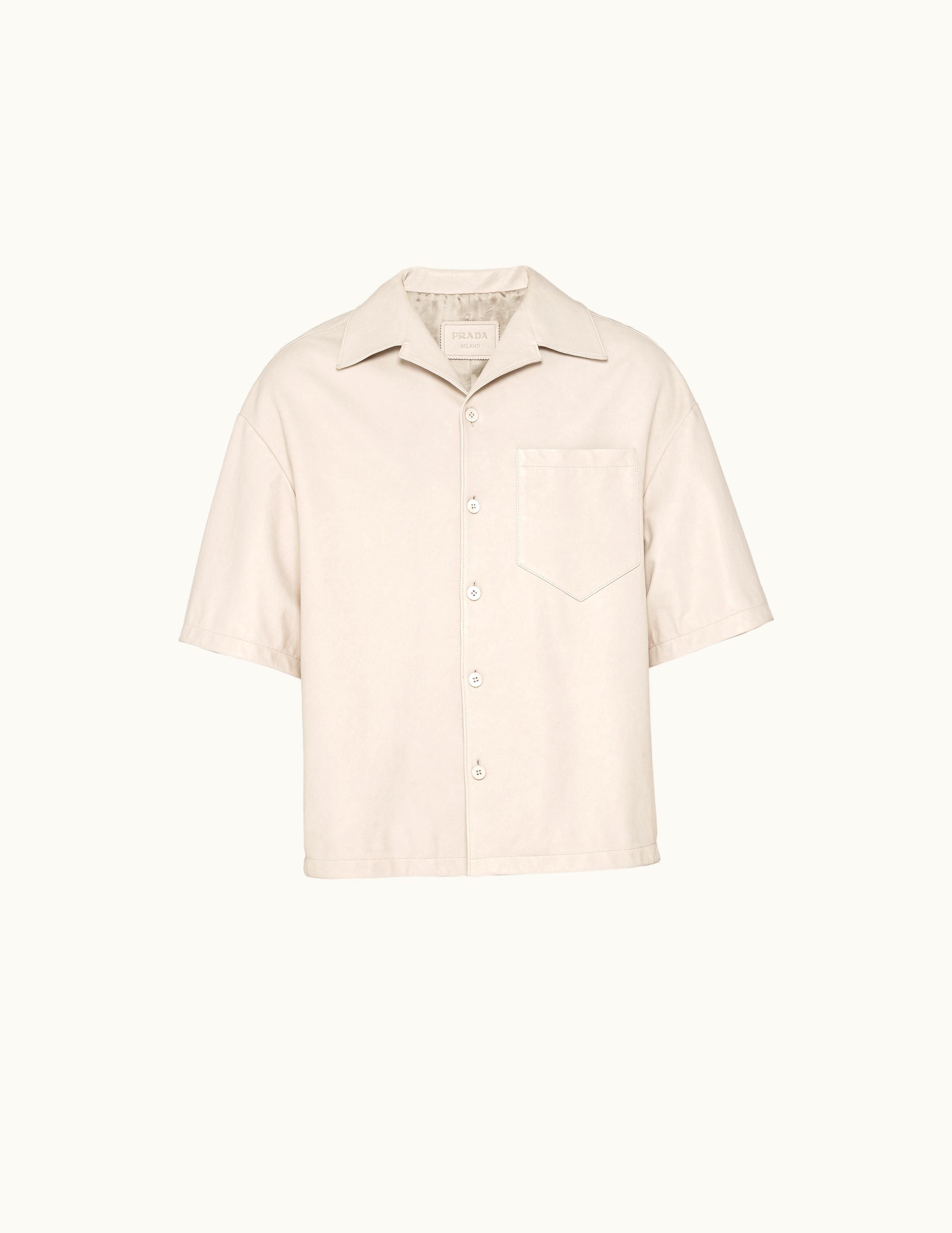 Prada Prada Chalk White Nappa Leather Shirt