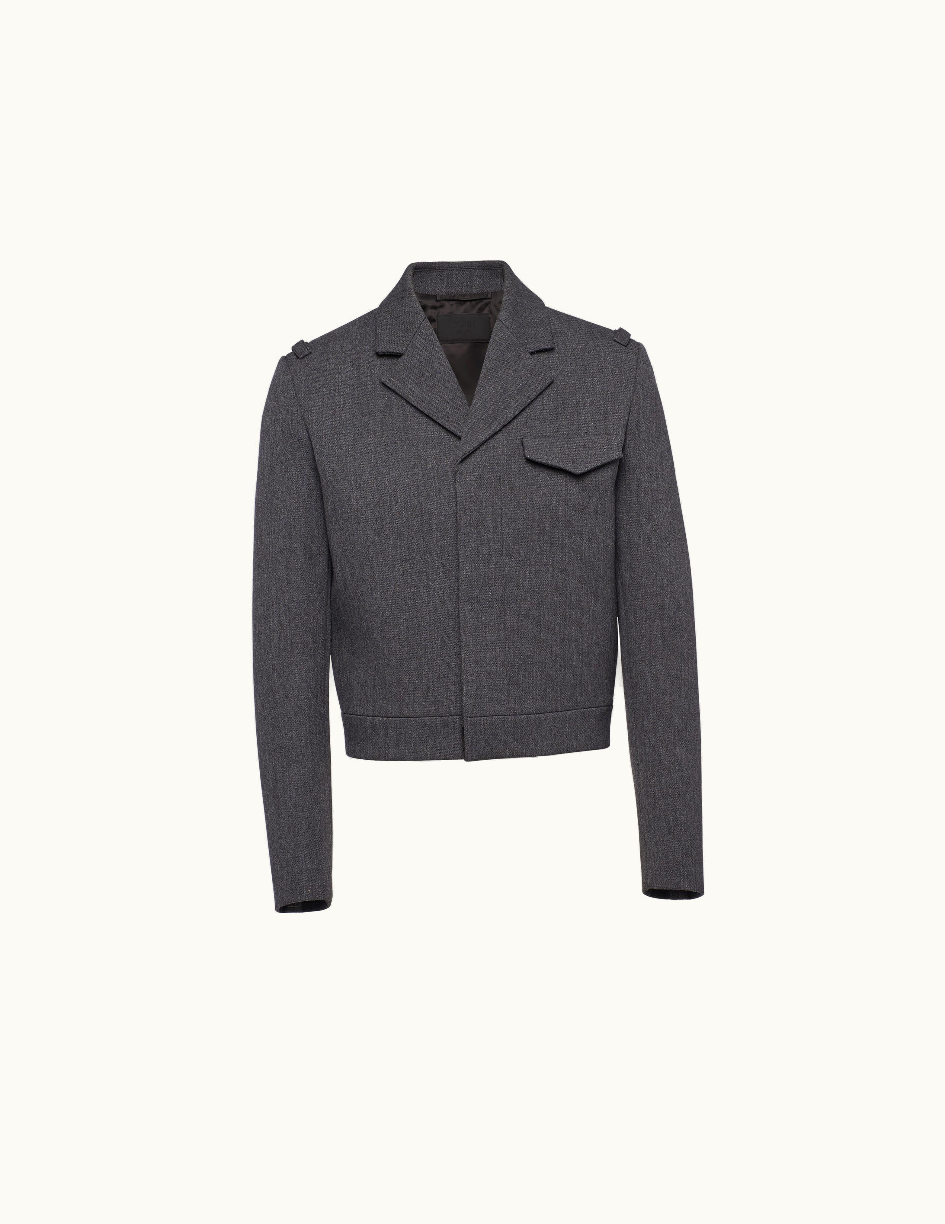 Prada Prada Anthracite Gray Wool Blouson Jacket