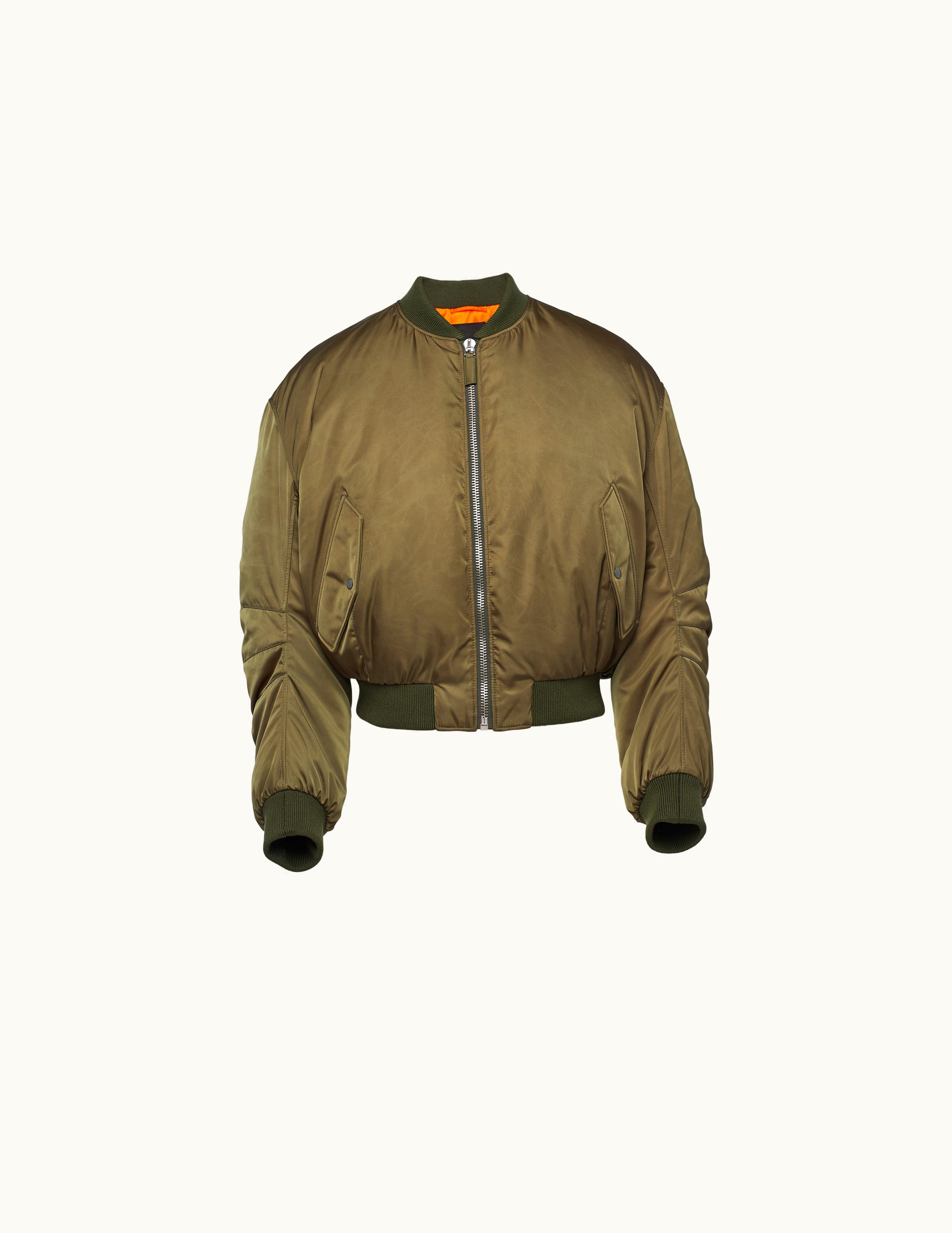 Prada Prada Military Green Cropped Re-nylon Down Jacket
