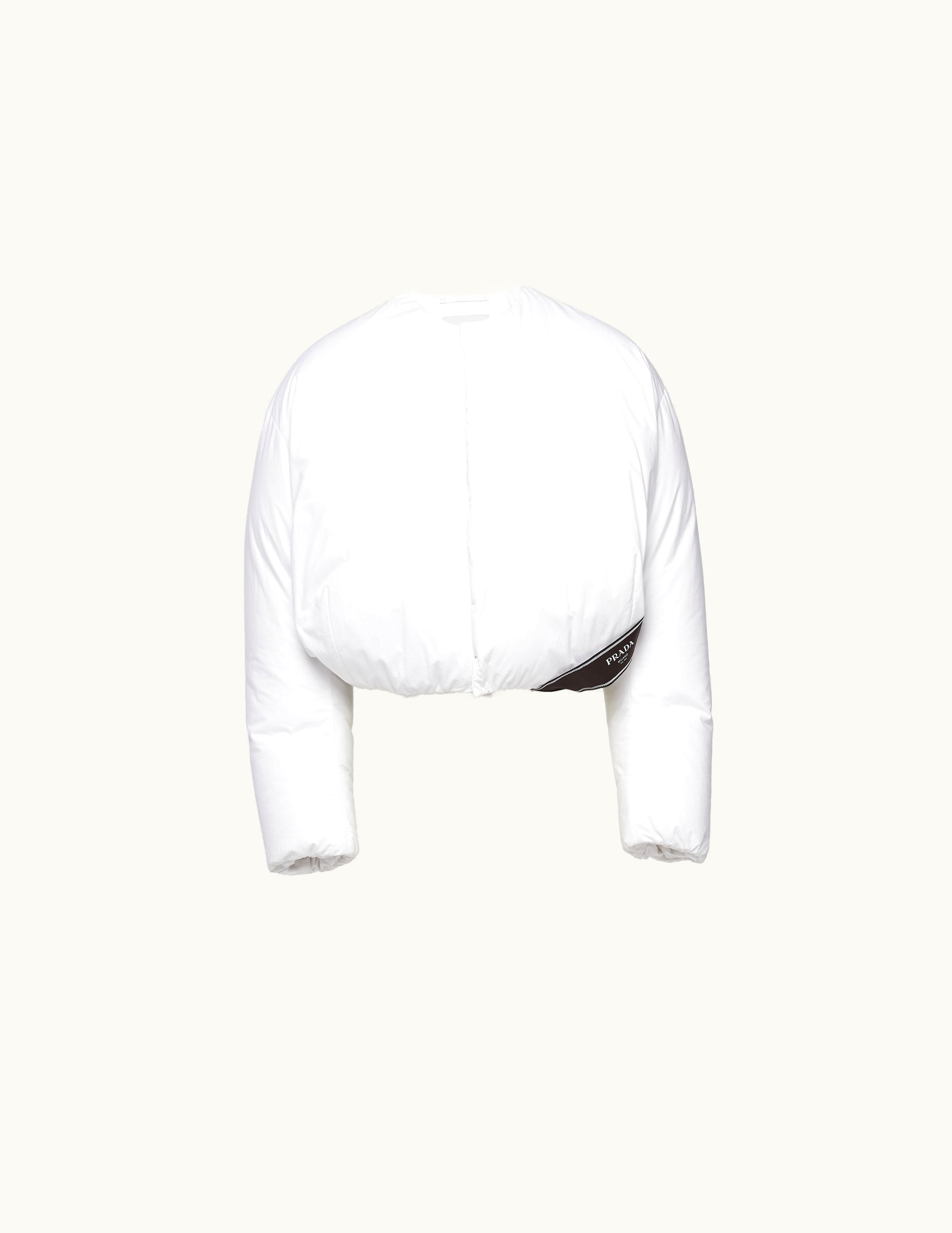 Prada Prada White Cropped Cotton Down Jacket