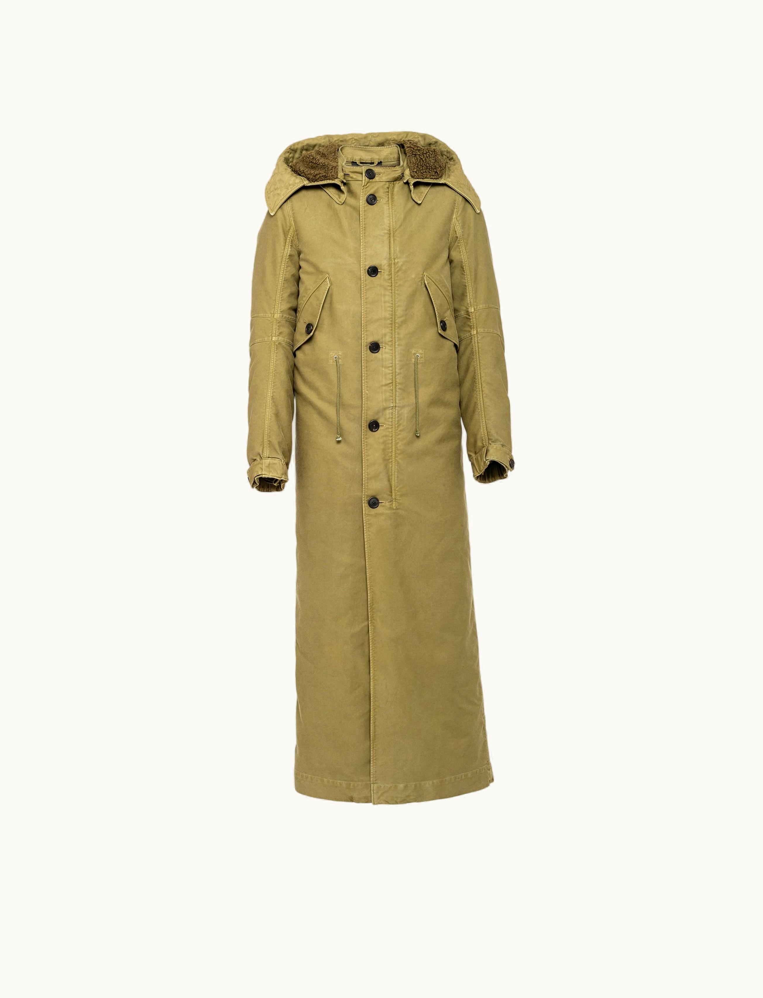 Prada Prada Military Green Long Cotton Parka