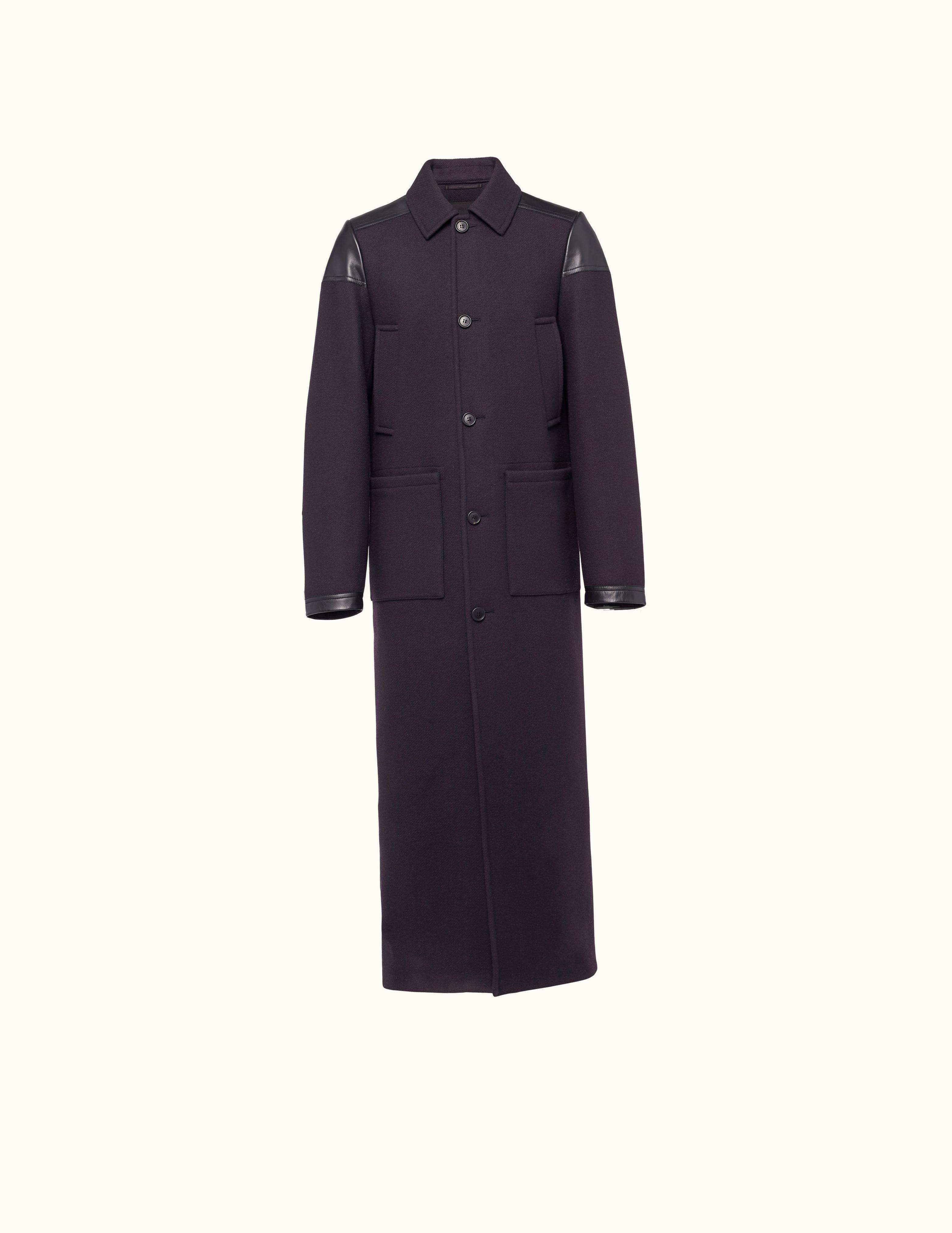 Prada Prada Navy Wool Blend Maxi-coat