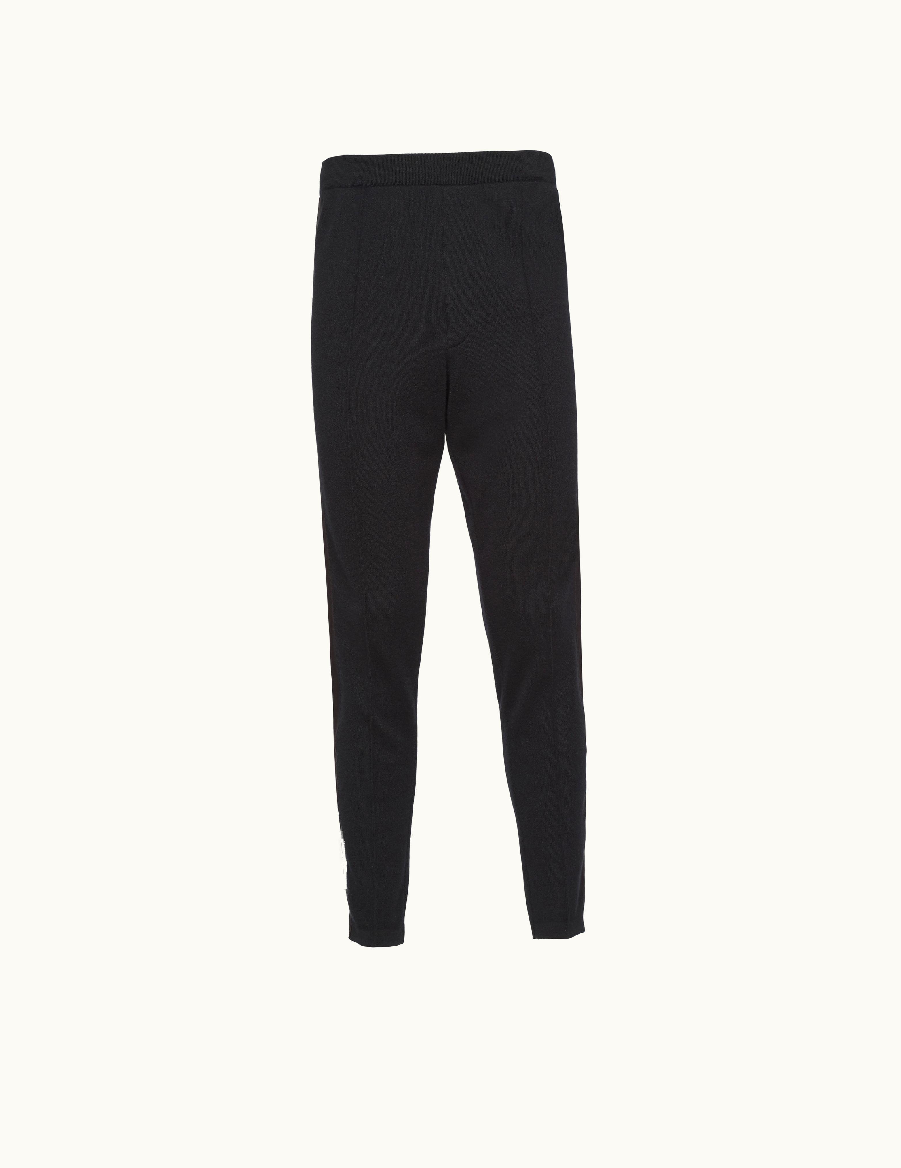 Prada Prada Interlock Knit Racing Stripe Pants Black