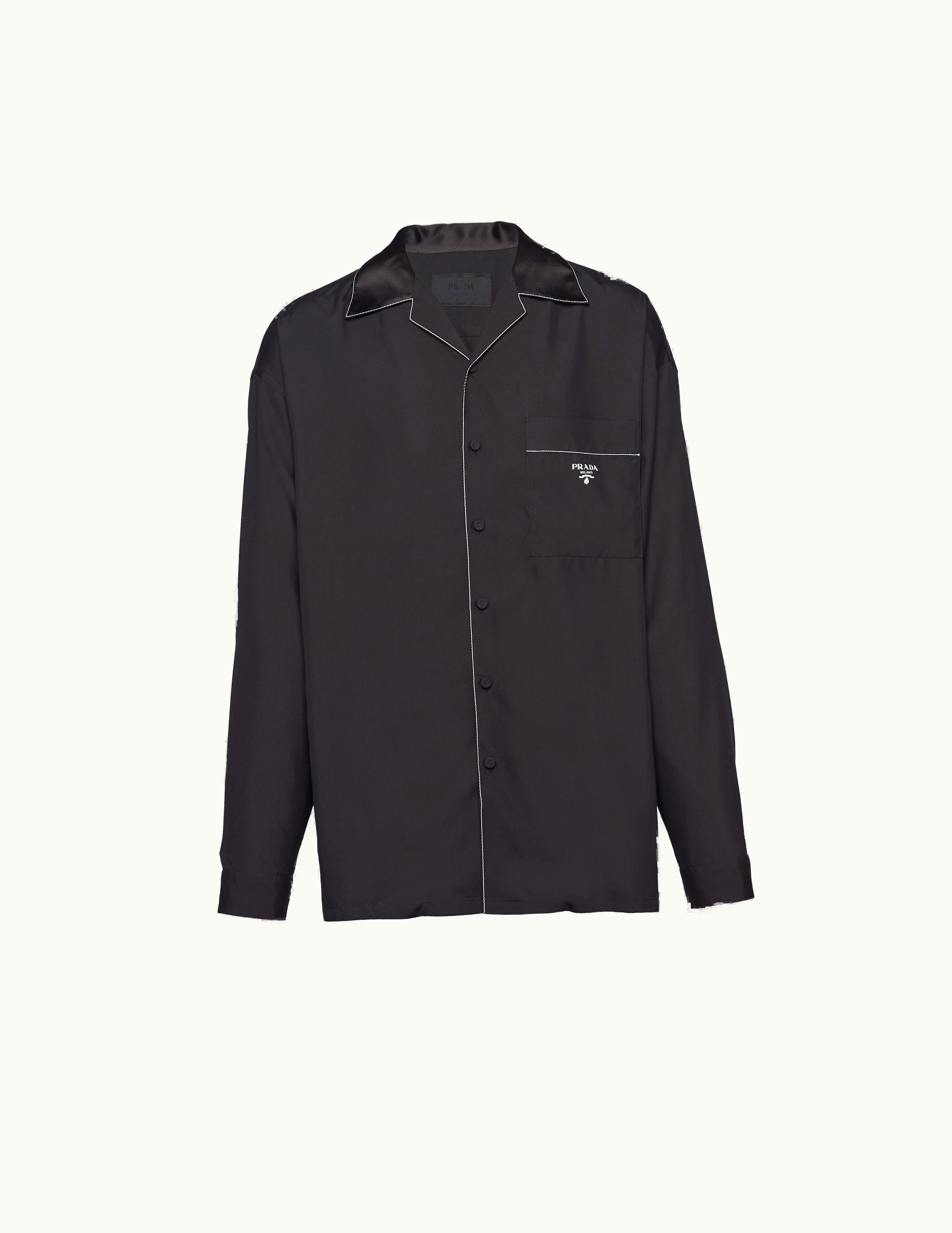 Prada Prada Luxe Black Silk Bowling Shirt
