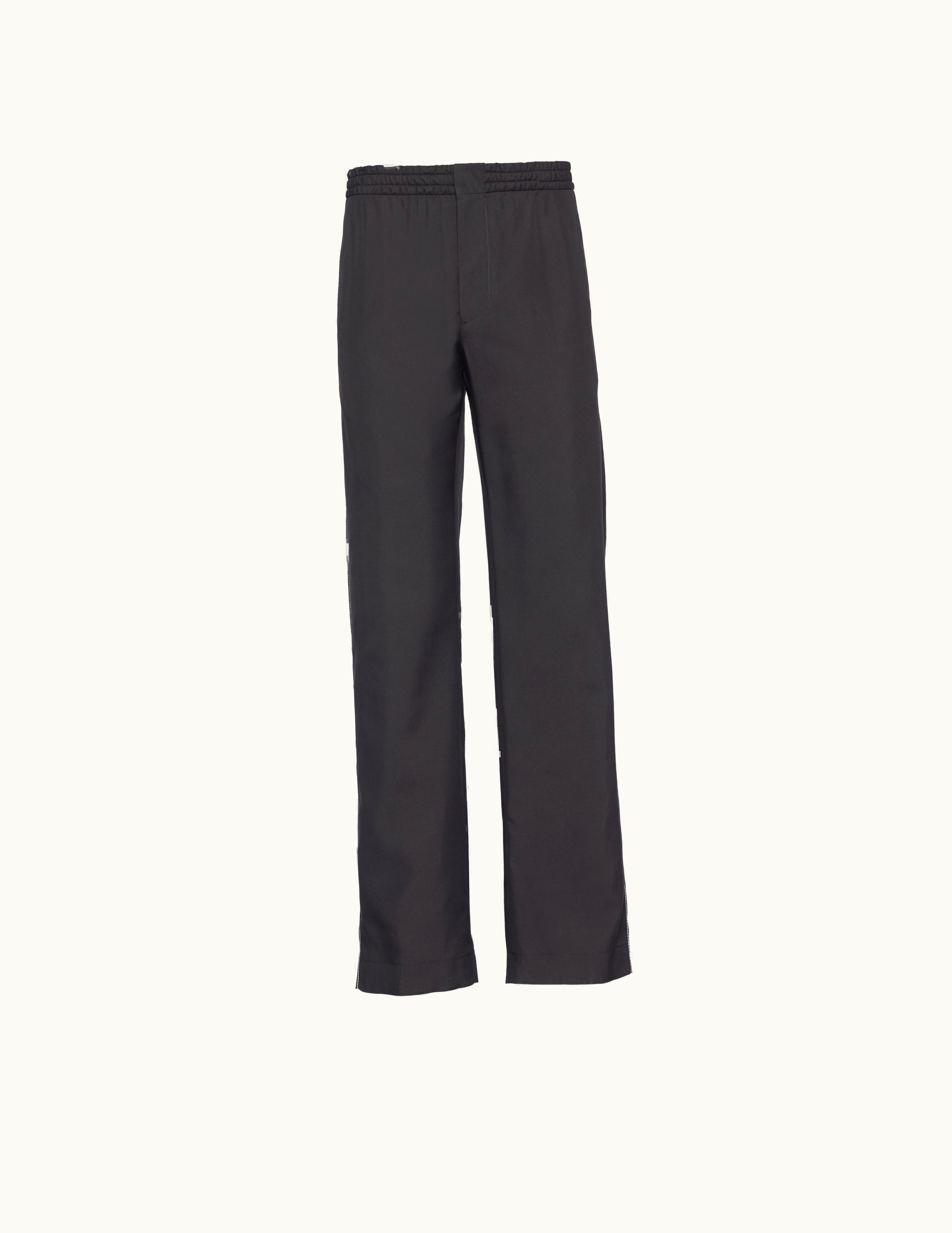 Prada Prada Wide-Leg Silk Pants Black