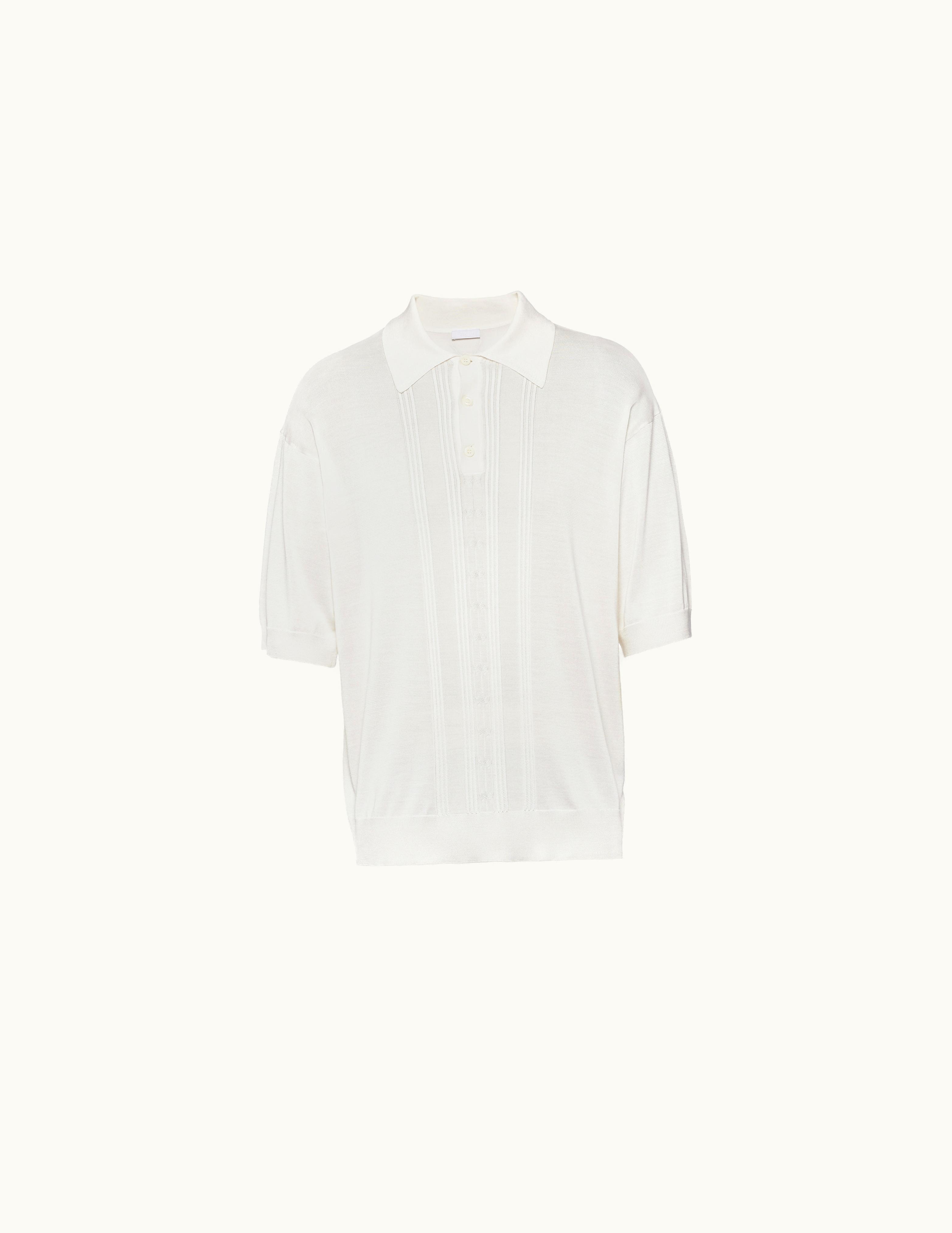 Prada Prada White Silk Polo Shirt