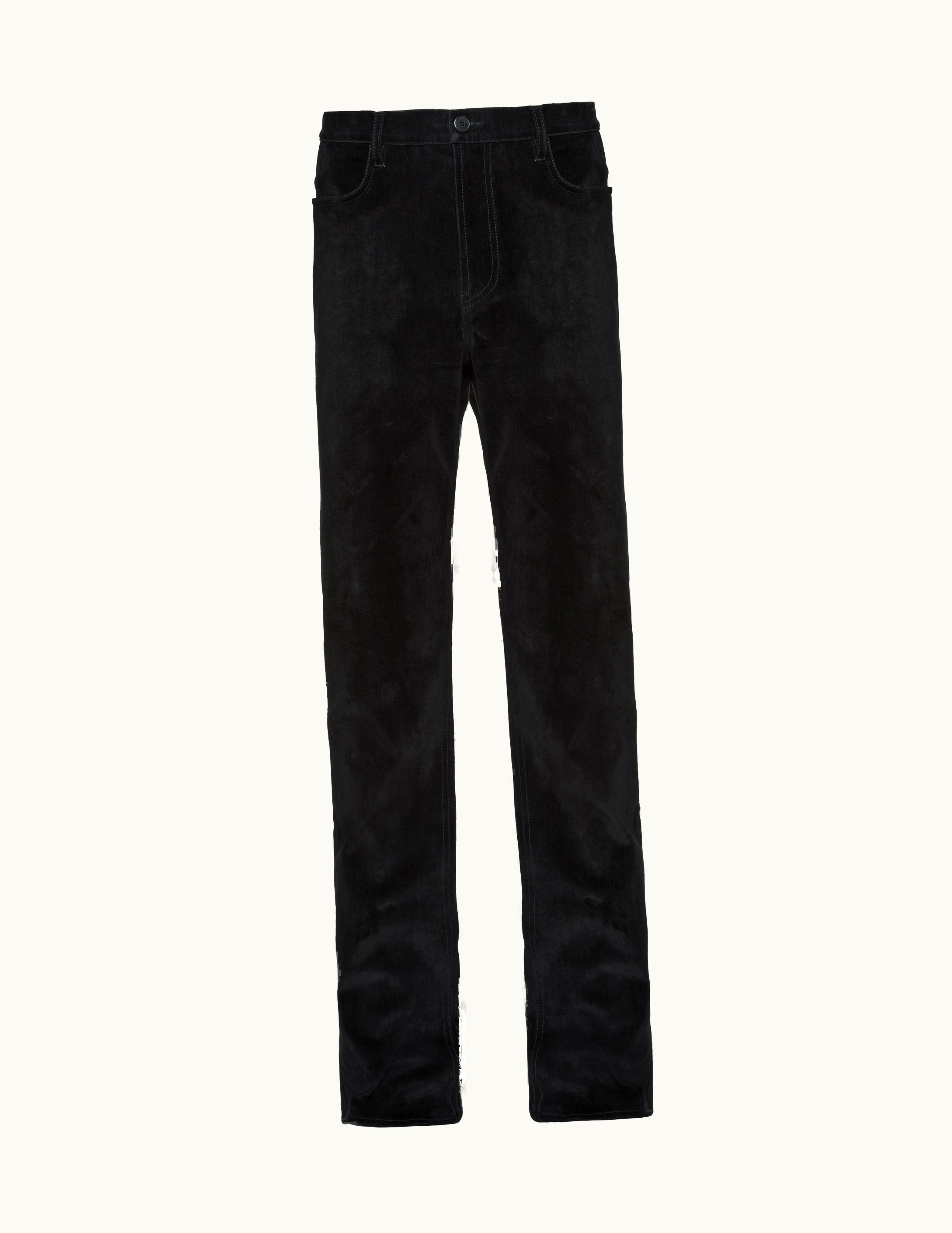 Prada Prada Black Five-pocket Velvet Denim Jeans