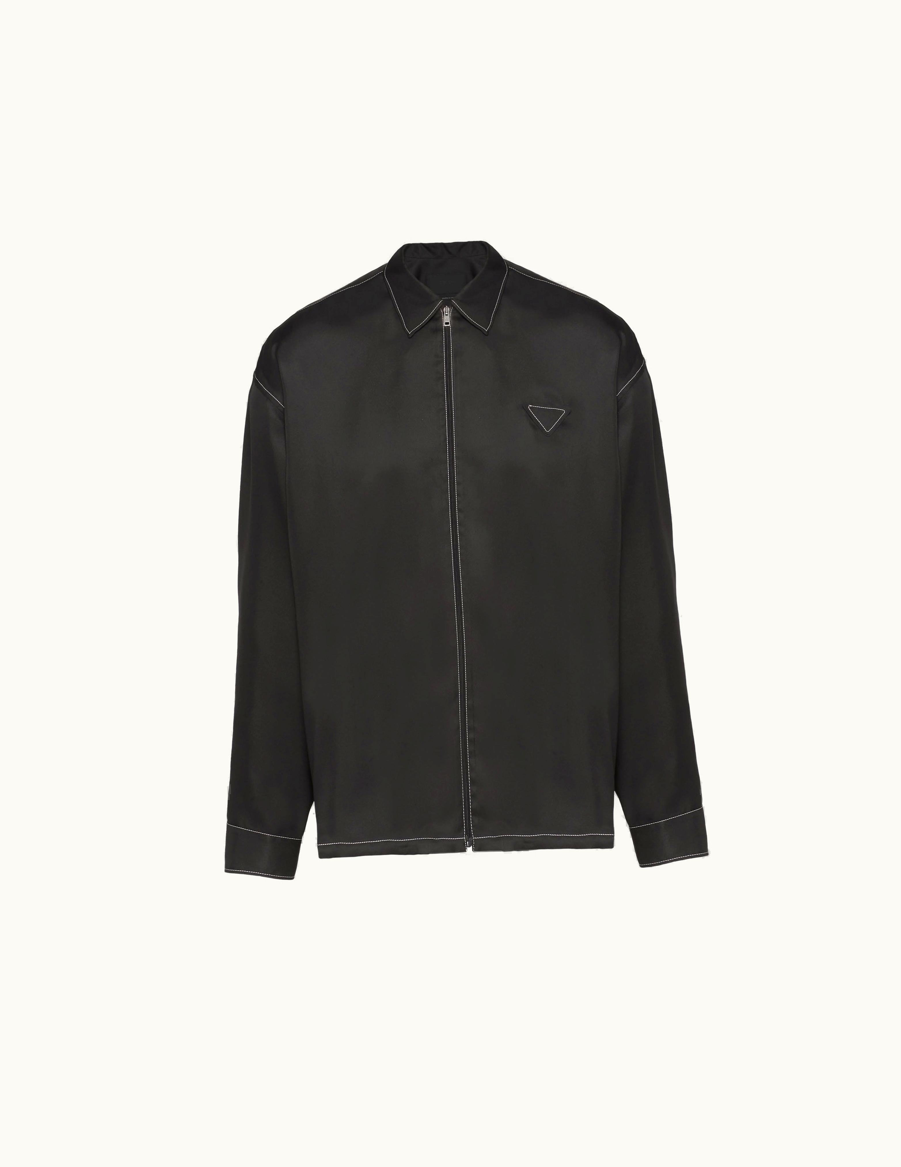 Prada Prada Black Silk Twill Shirt