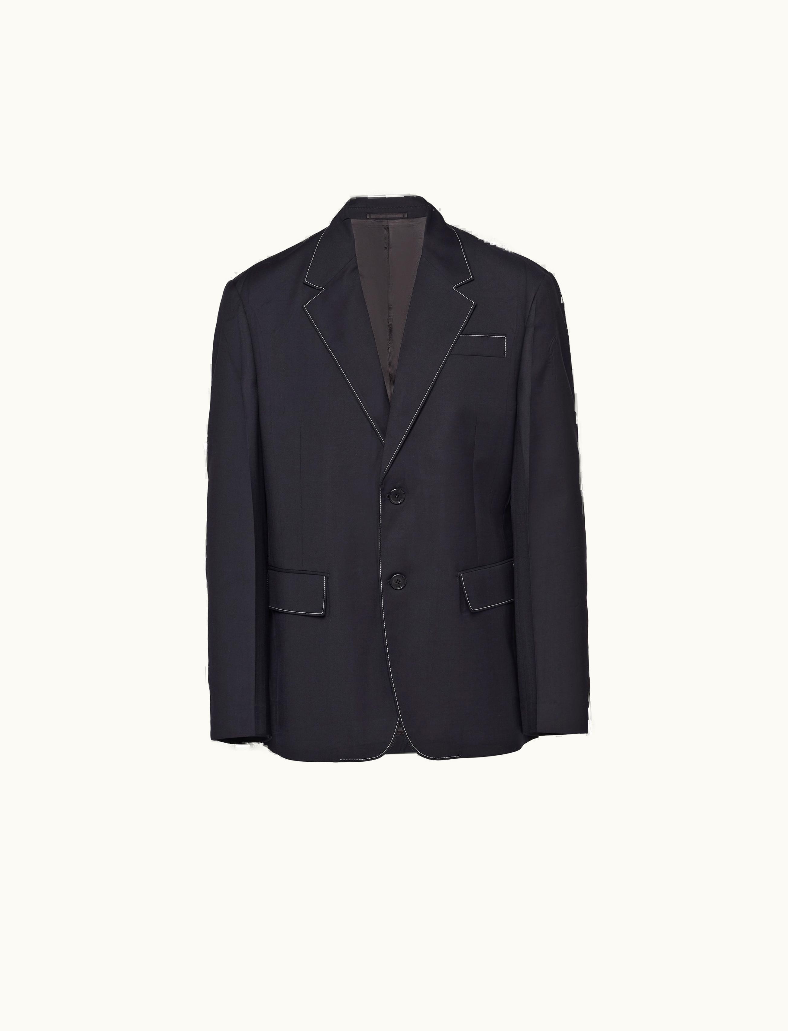 Prada Prada Oversized Single-breasted Wool Jacket Black
