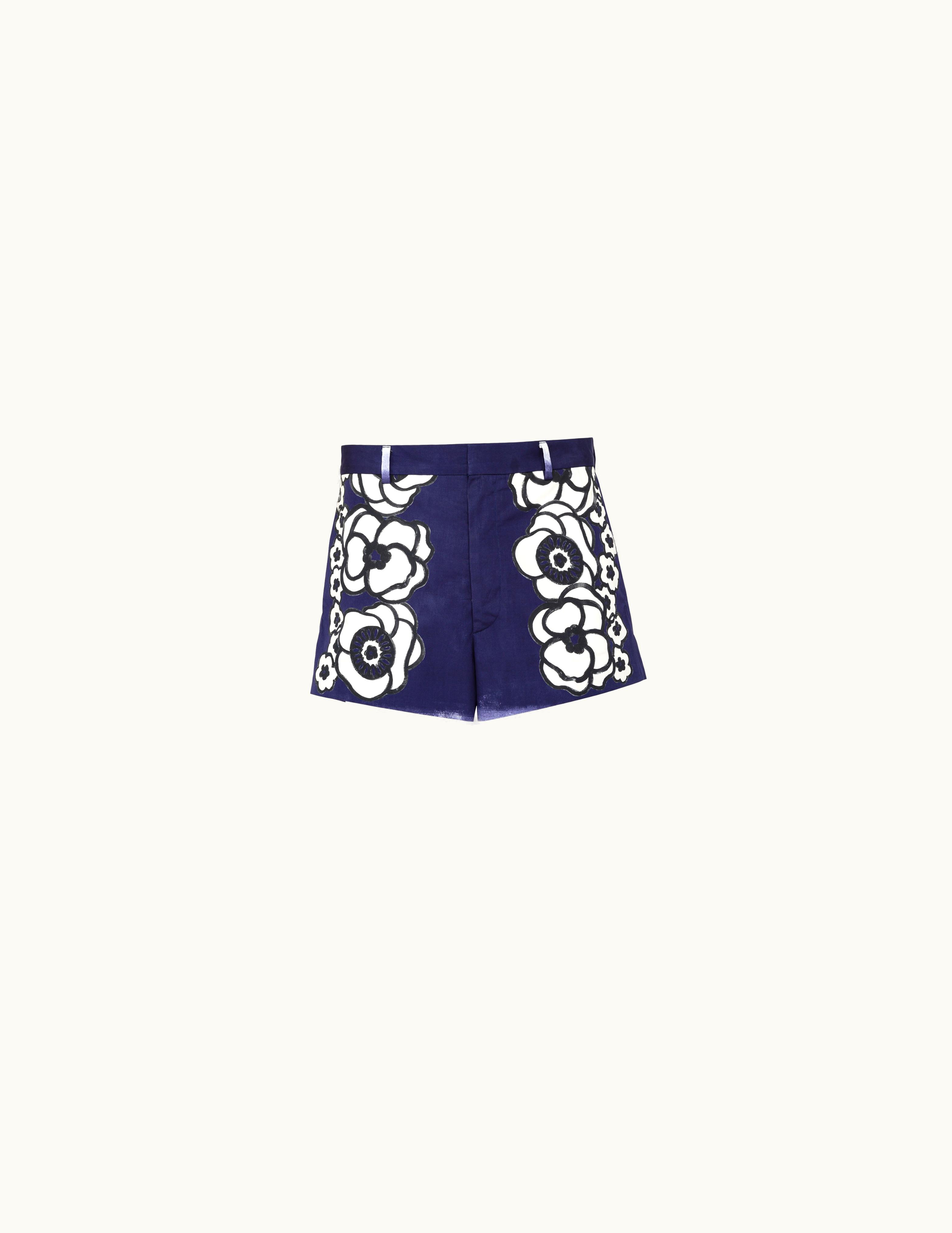 Prada Prada Blue / Beige Printed Poplin Shorts