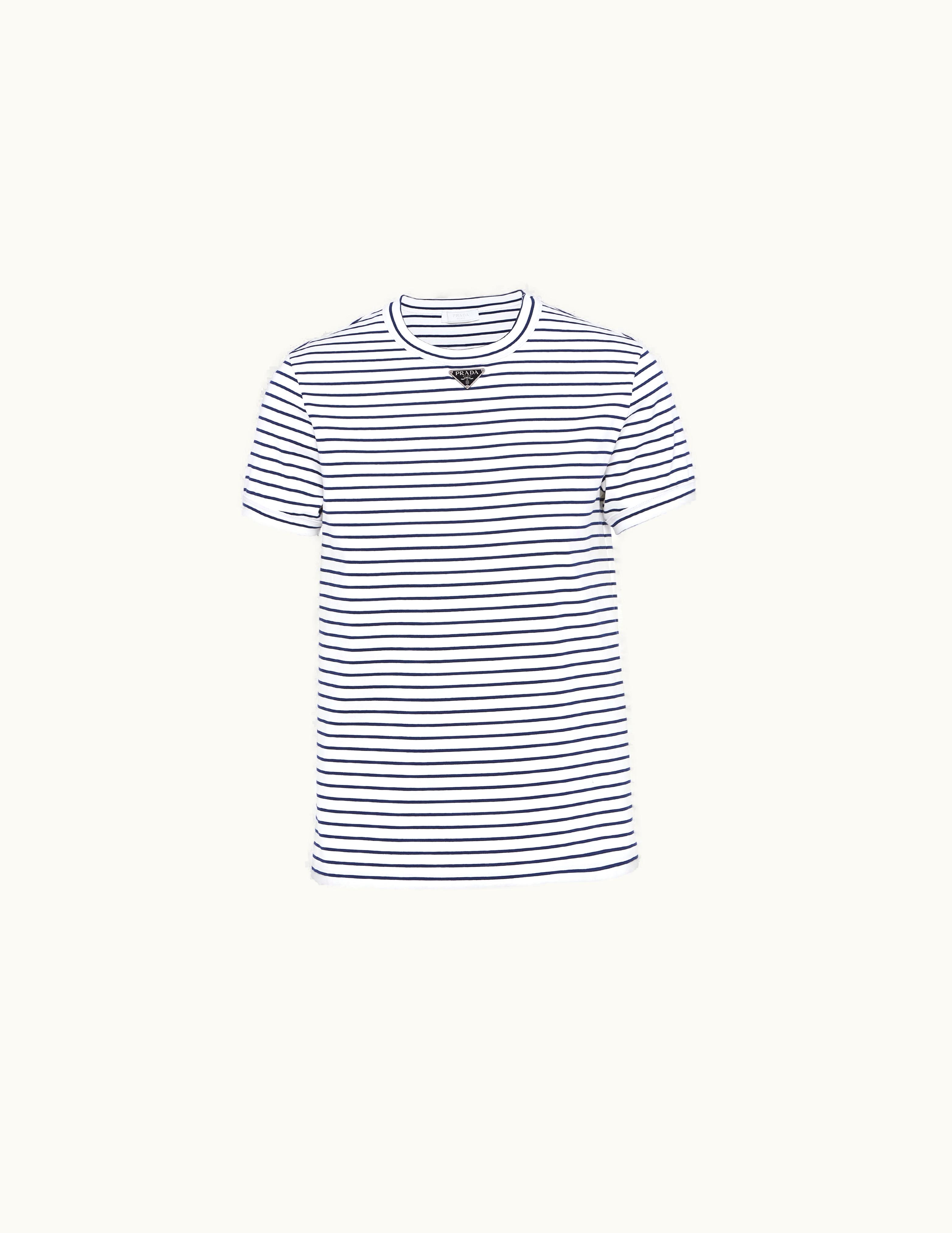 Prada Prada White / Blue Cotton T-shirt