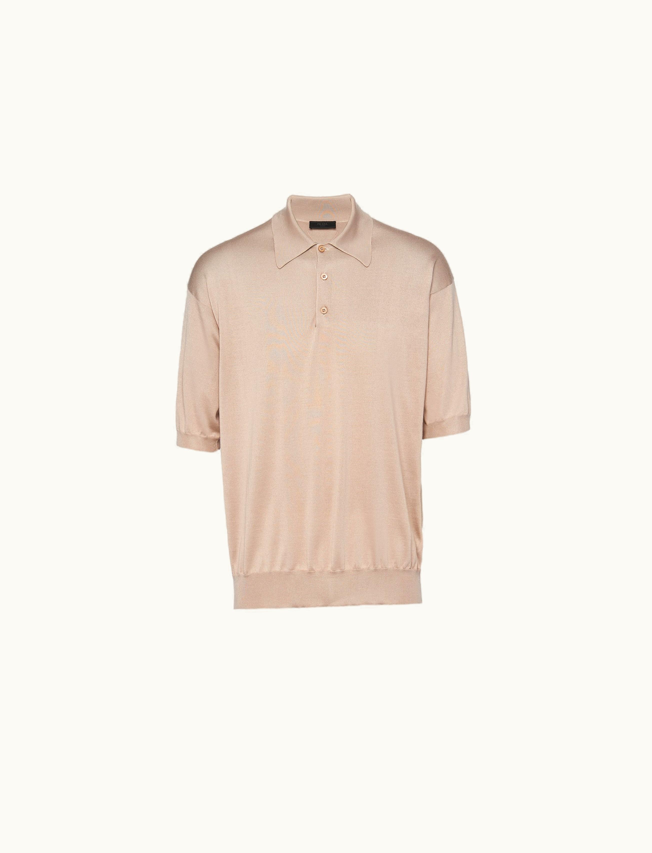 Prada Prada Limestone Silk Polo Shirt