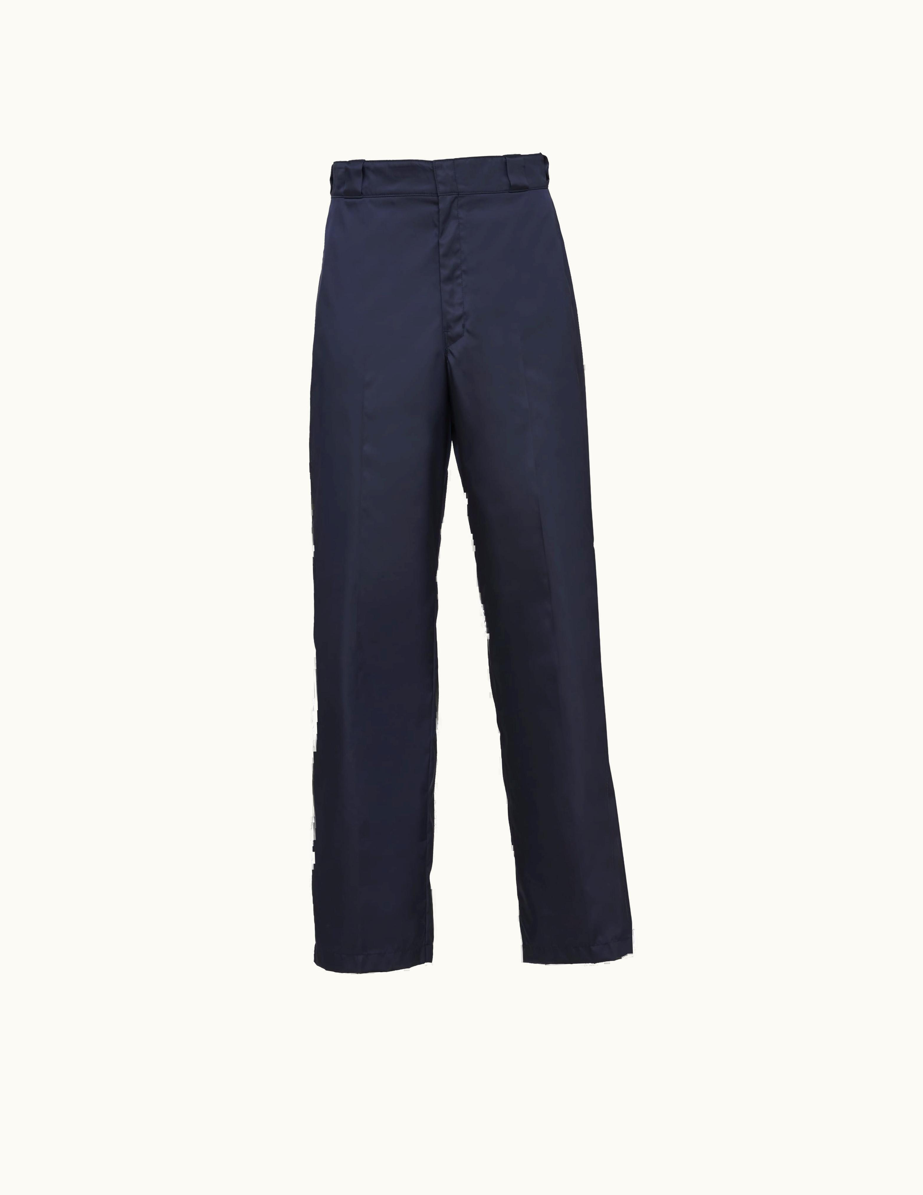 Prada Prada Triangle Logo Blue Wide-Legged Trousers