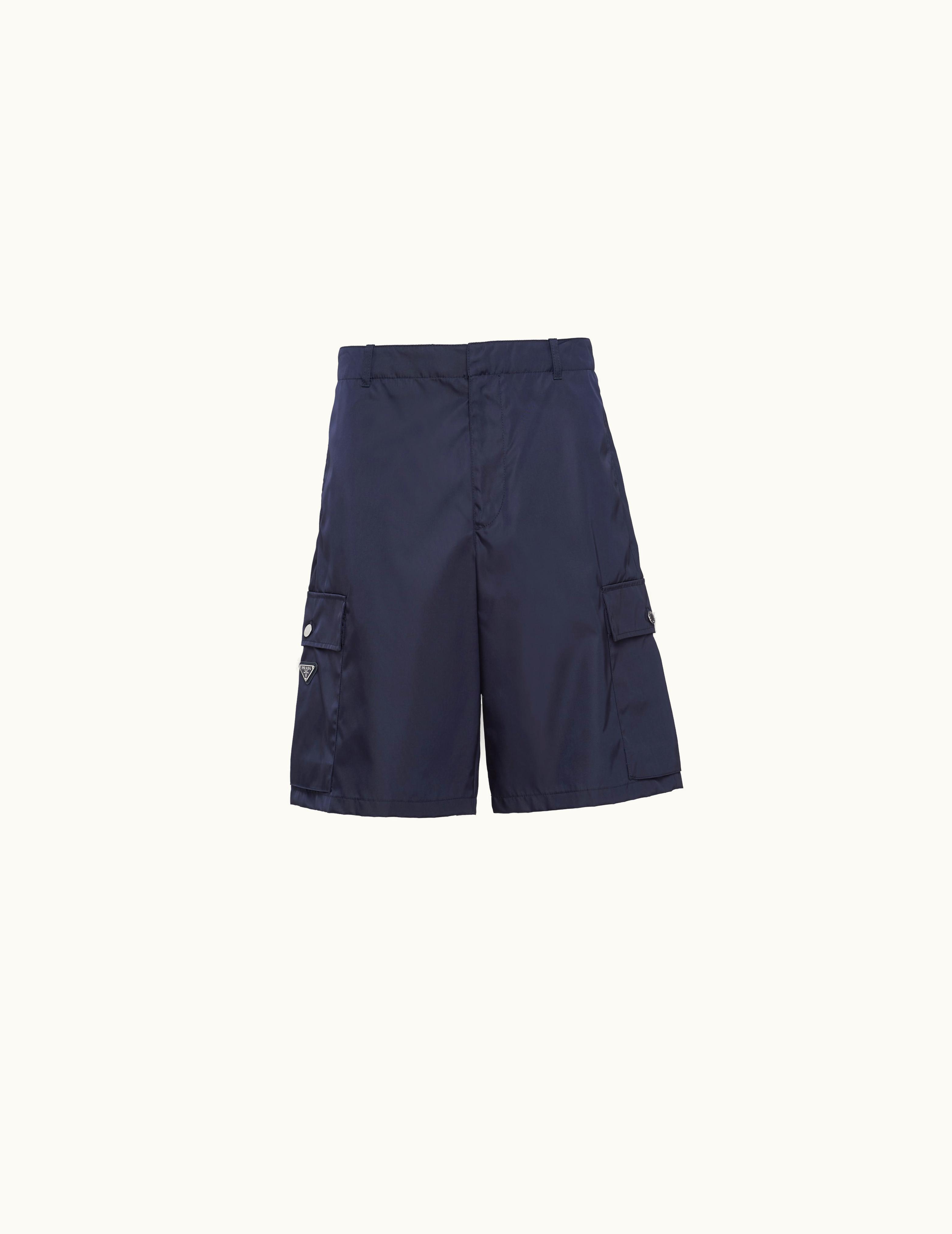 Prada Prada Enameled Triangle Logo Re-nylon Bermuda Shorts