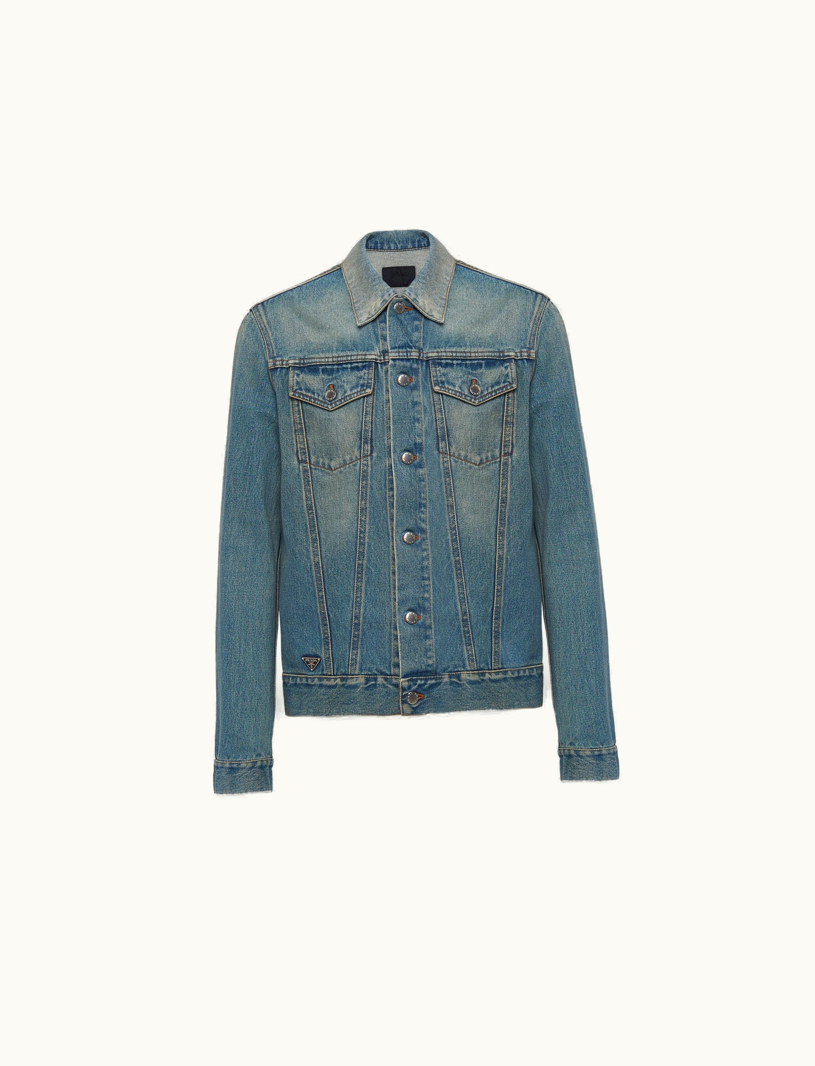 Prada Prada Light Blue Denim Blouson Jacket - Luxe Indigo Denim Shirt Jacket