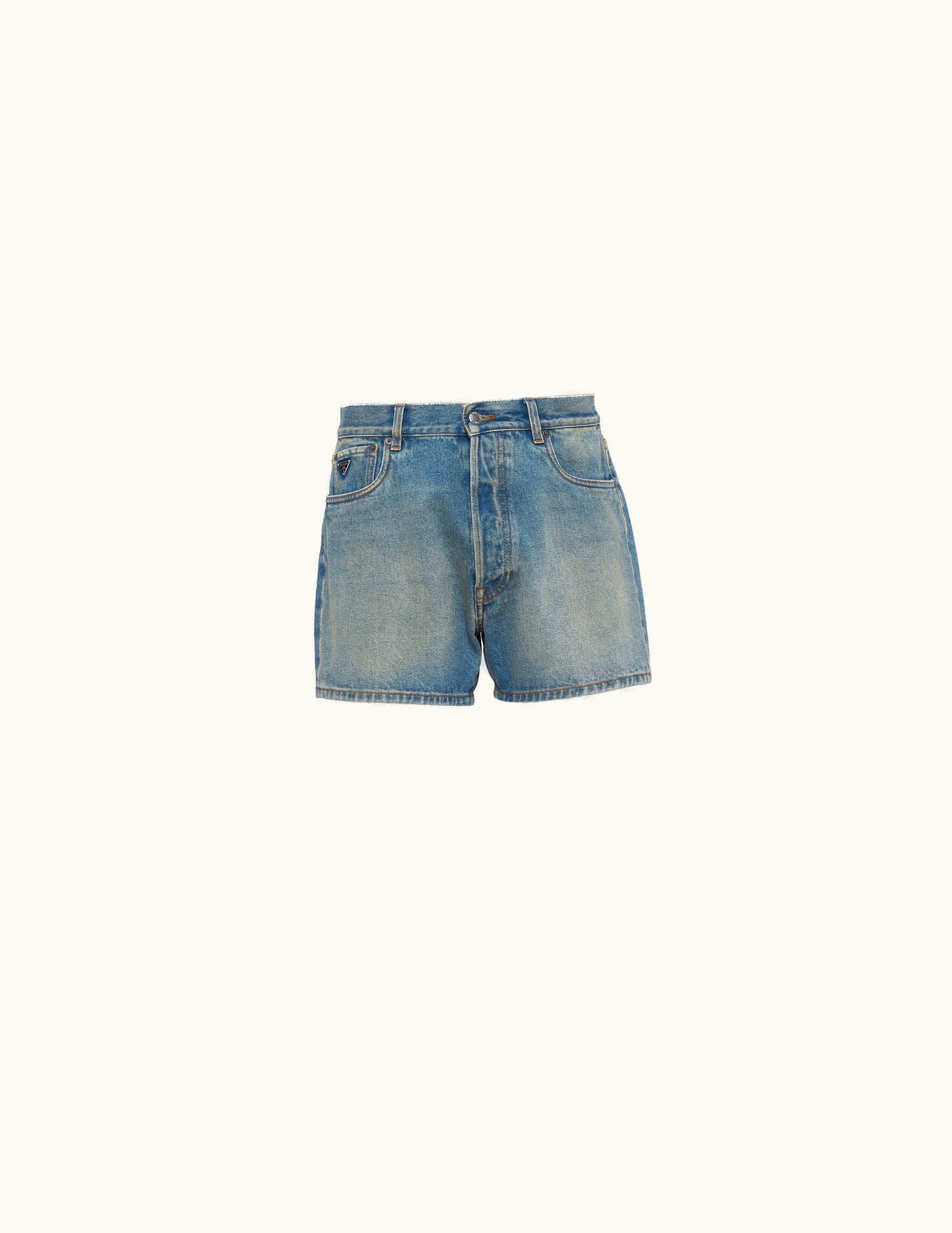 Prada Prada Light Blue Denim Bermudas