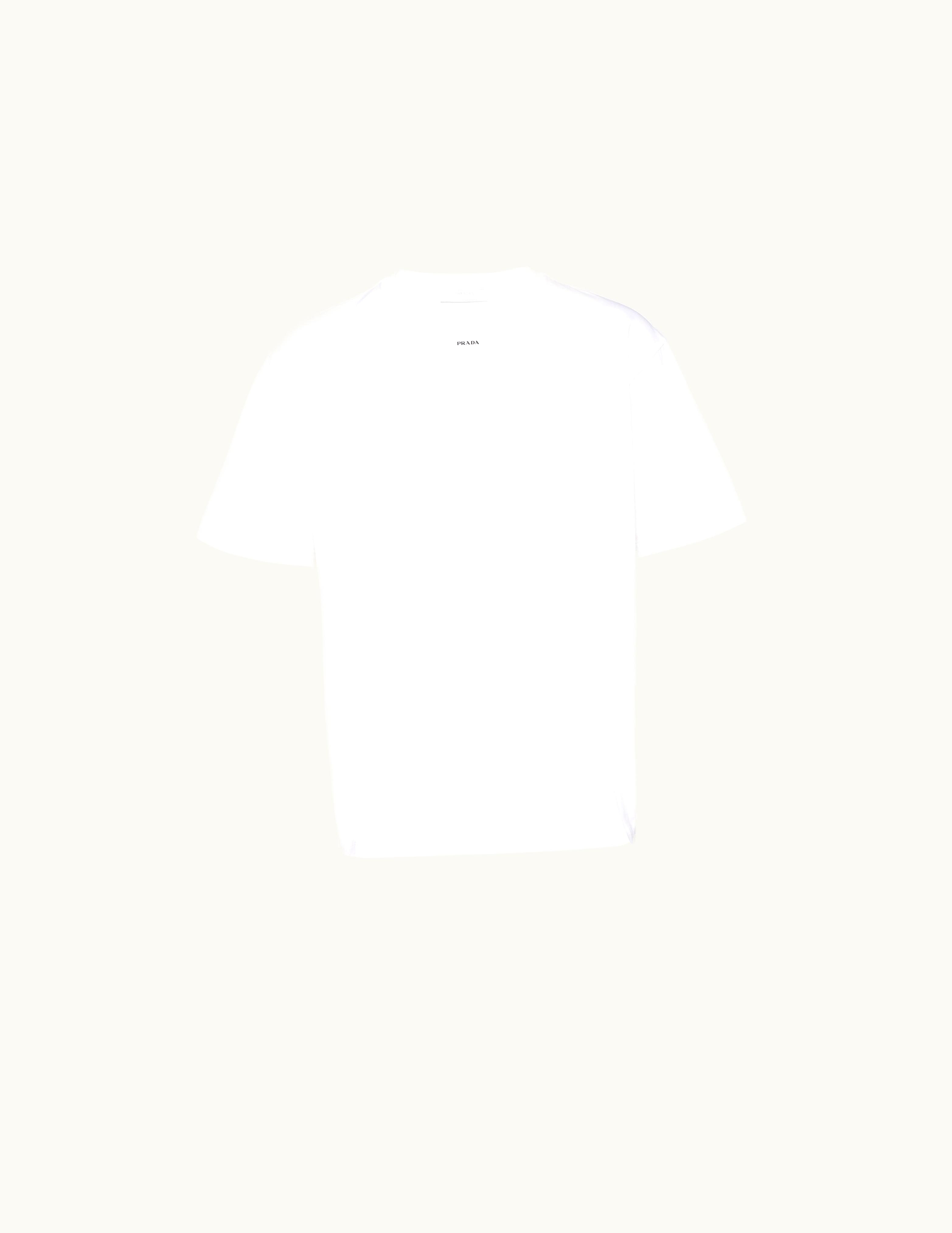 Prada Prada White Stretch Cotton T-shirt With Logo