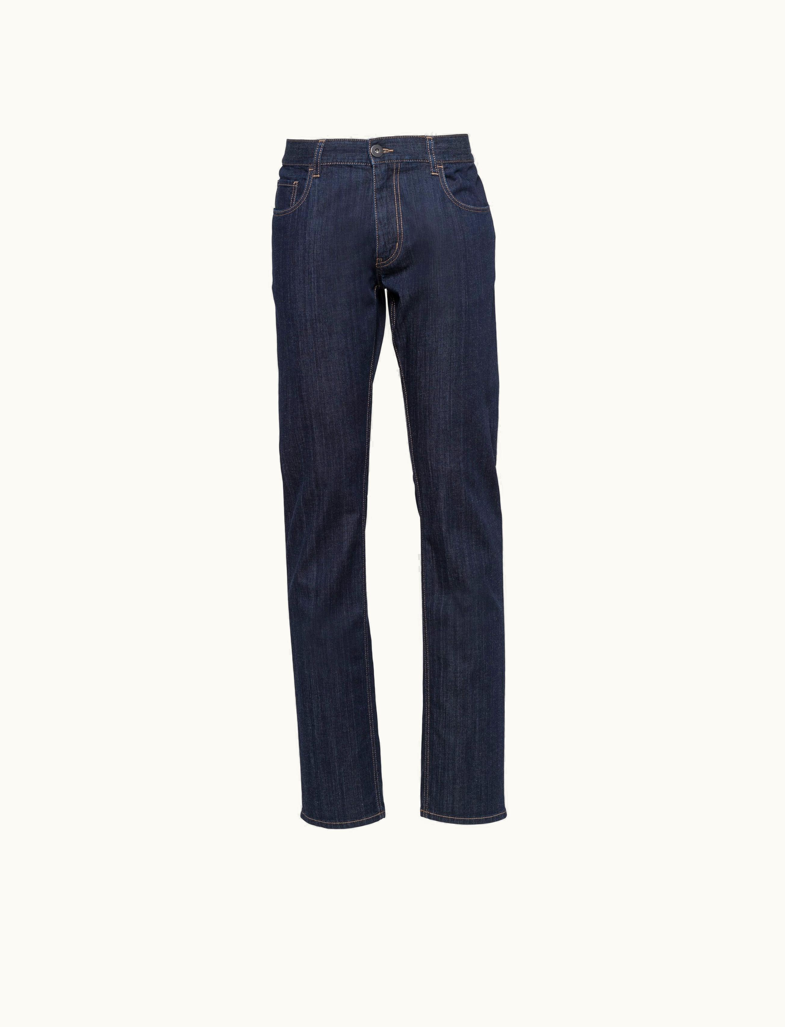 Prada Prada Navy Five-pocket Stretch-denim Trousers