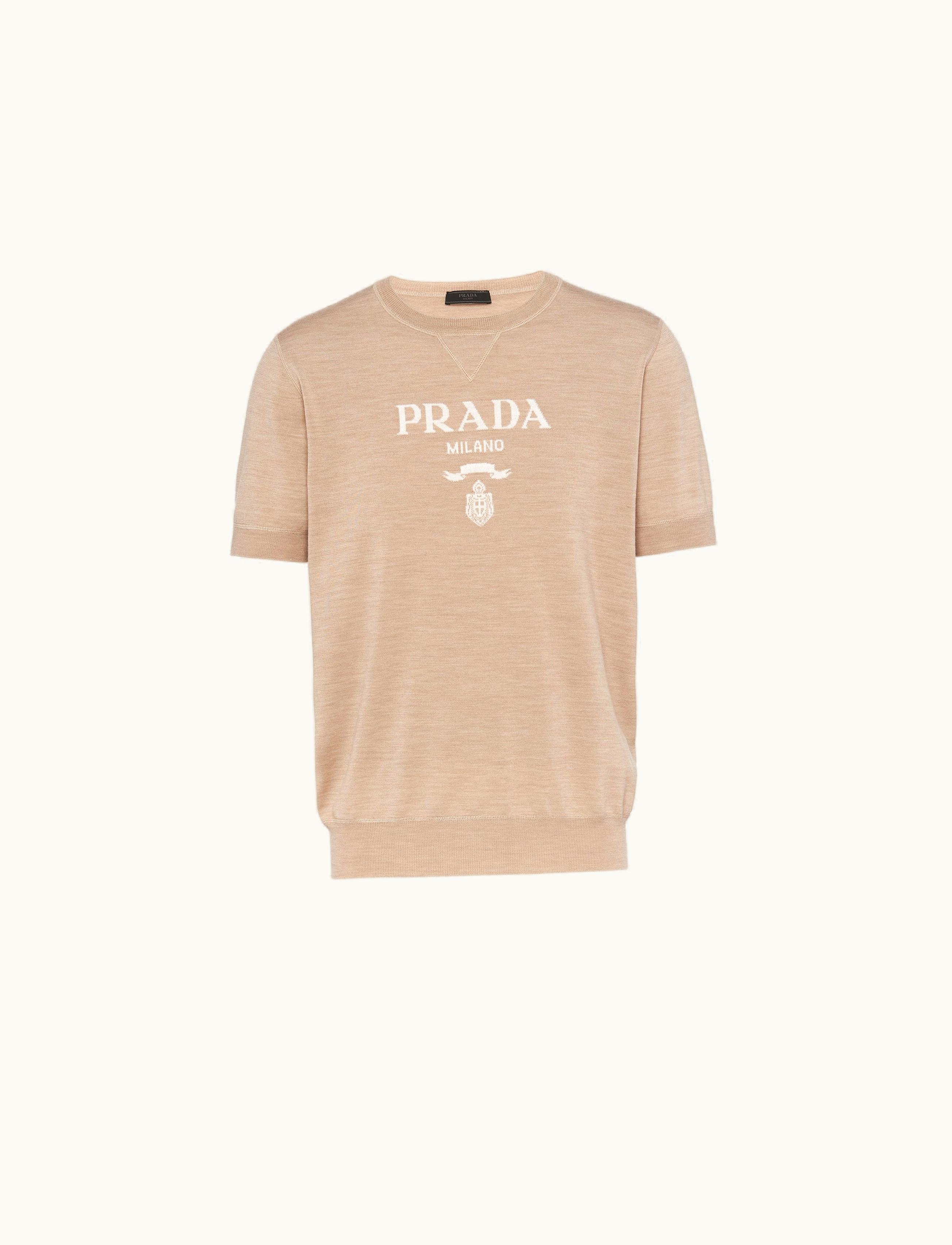 Prada Prada Ivory Wool And Cashmere Crew-neck Sweater