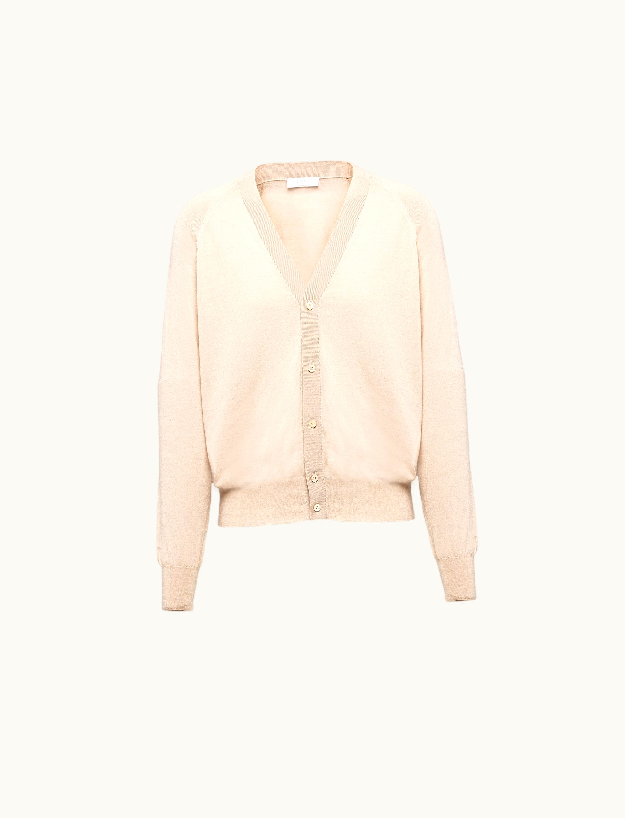 Prada Prada Albino White Worsted-wool Cardigan