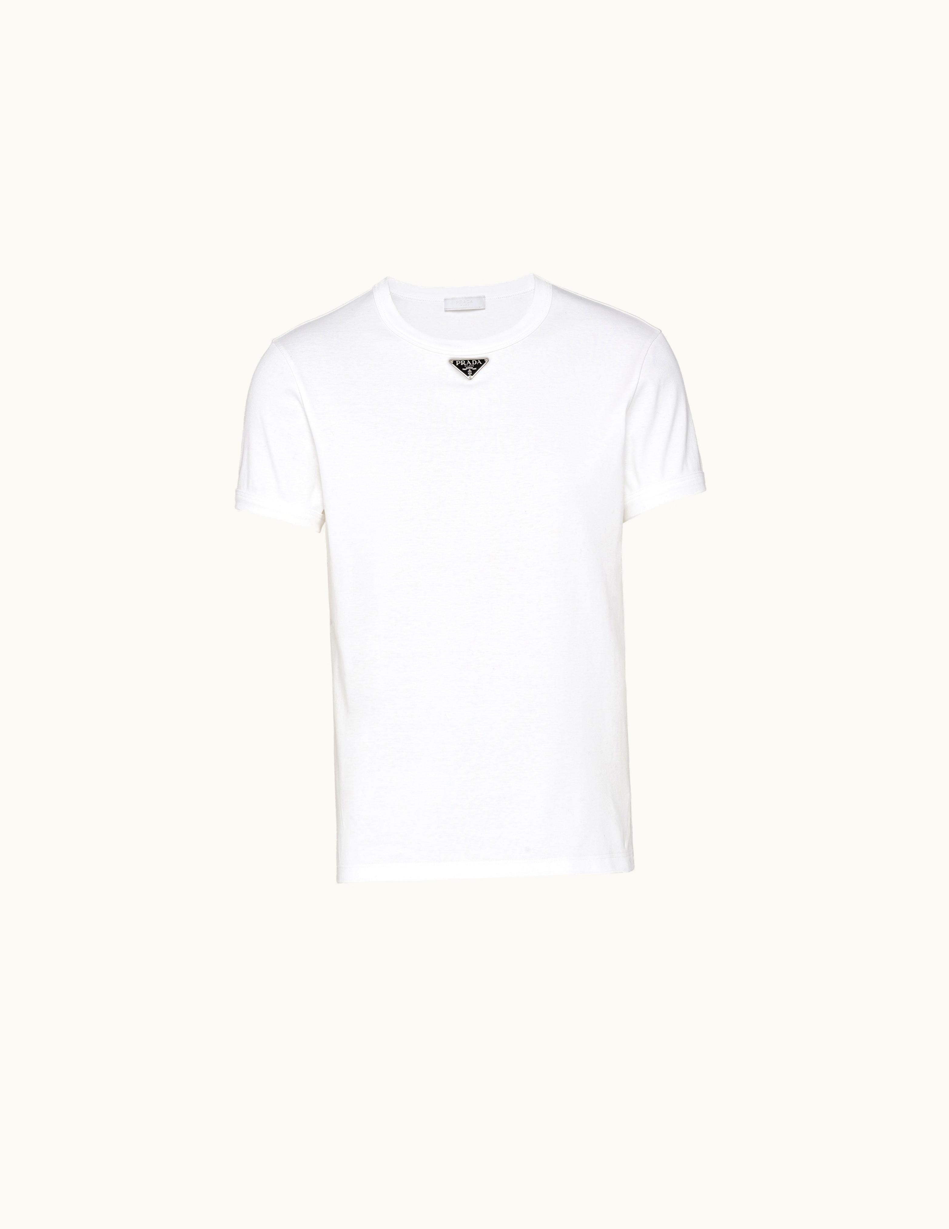 Prada Prada White Cotton T-shirt UJN824_11ZM_F0009_S_222