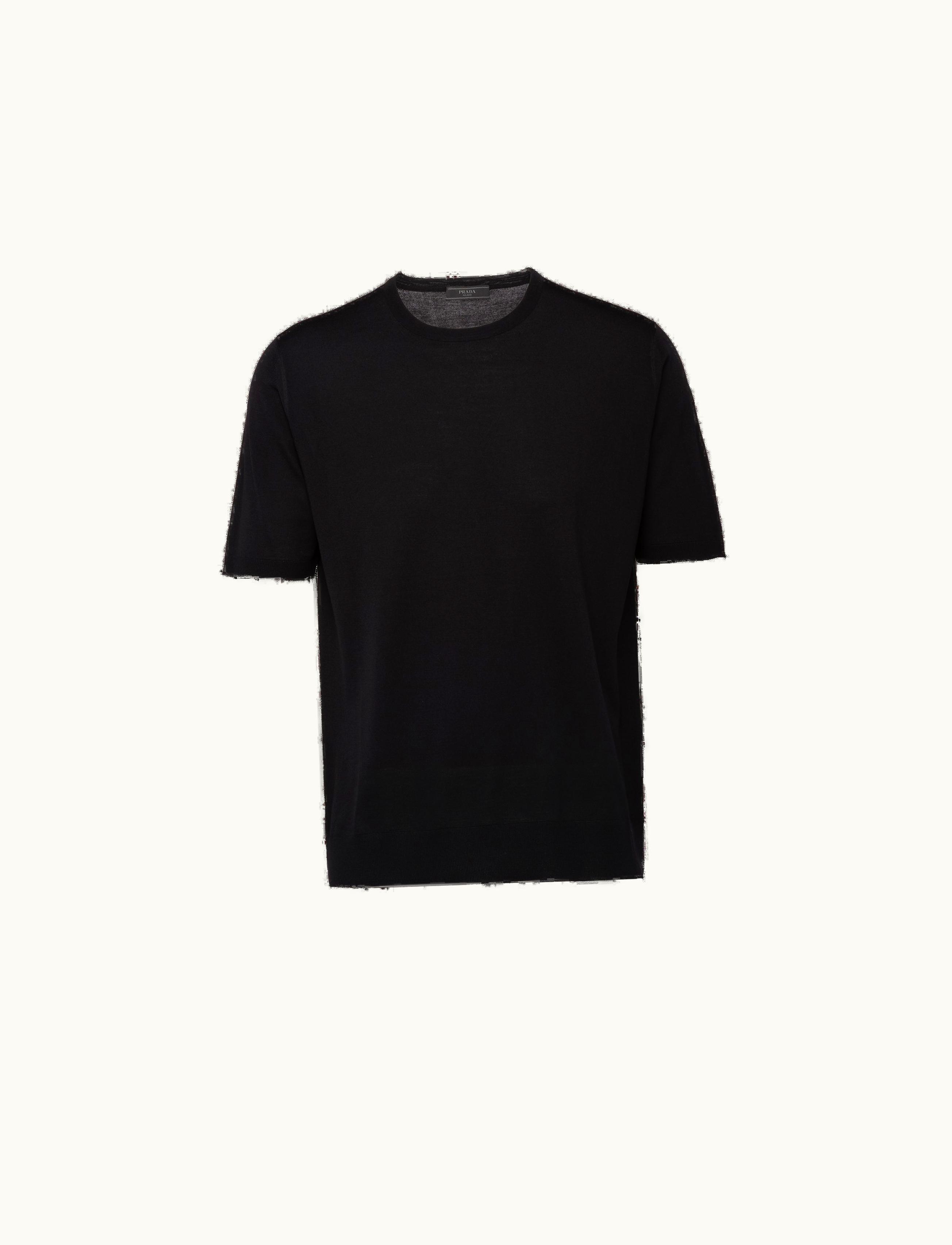 Prada Prada Black Worsted Wool Crew-neck Sweater