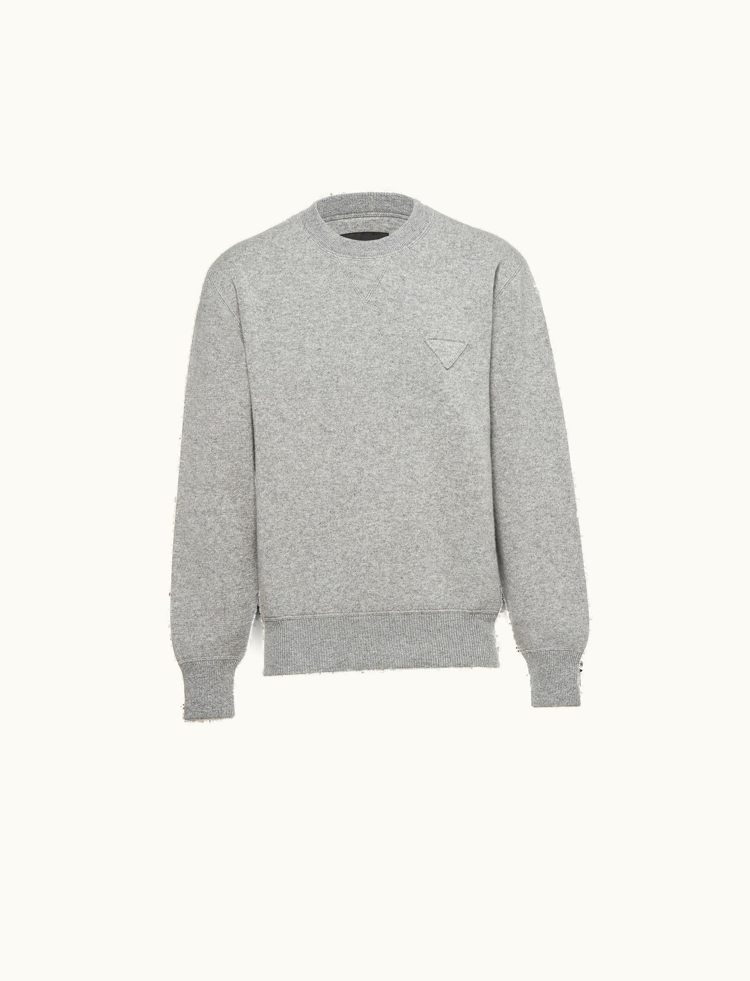 Prada Prada Luxe Cashmere Crew-neck Sweater Classic Grey