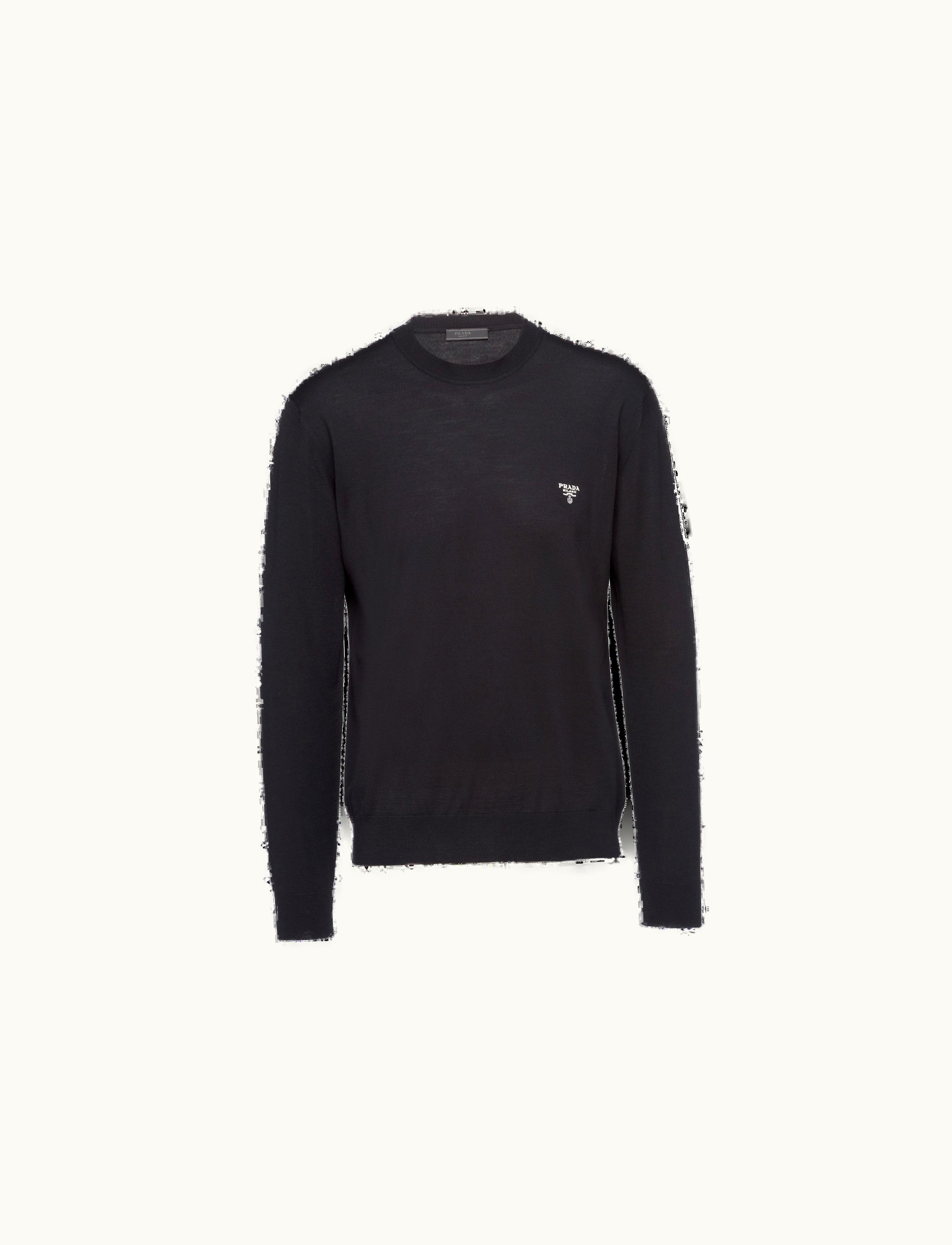 Prada Prada Premium Black Fine Knit Crew-neck Sweater