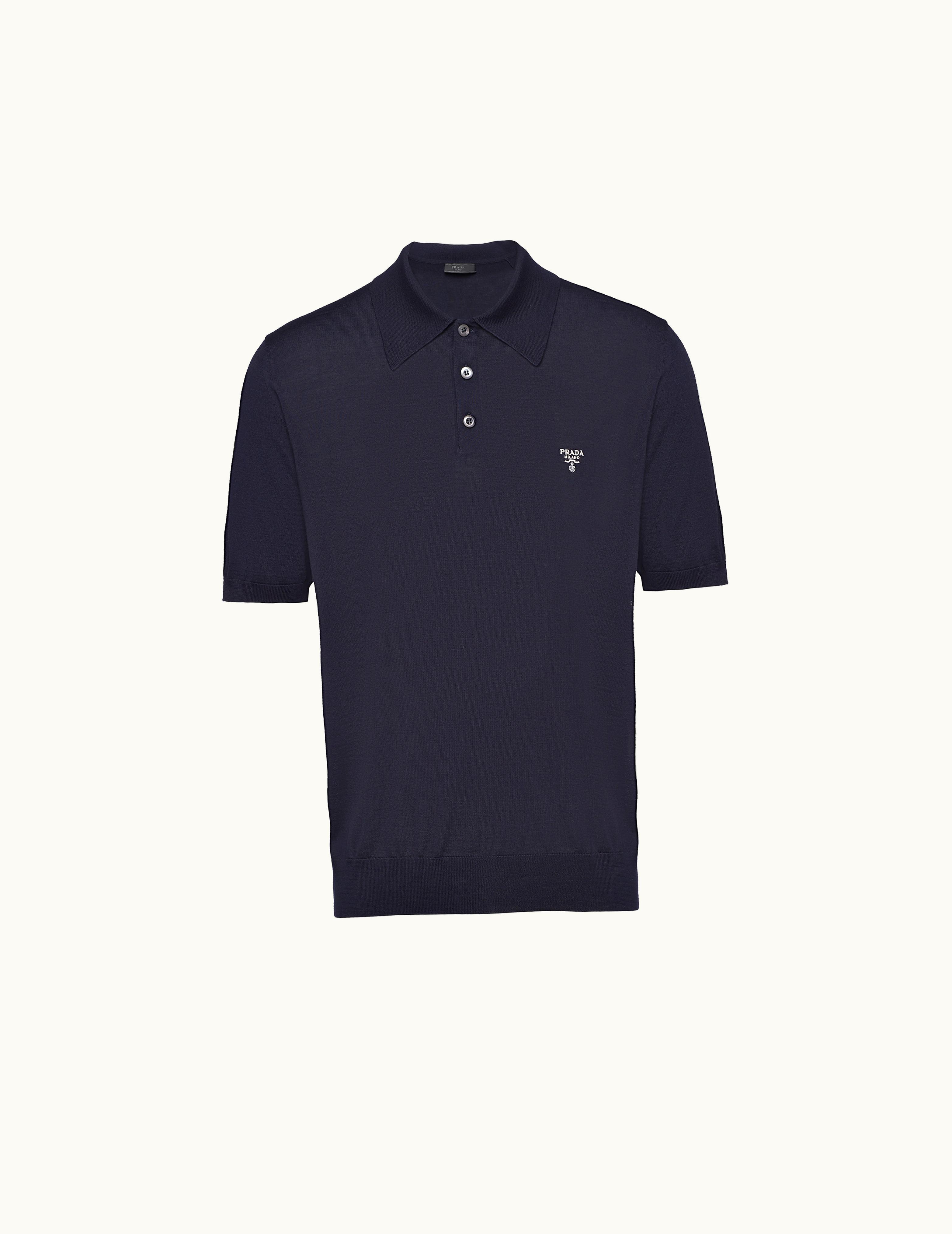 Prada Prada Navy Superfine Wool Polo Shirt