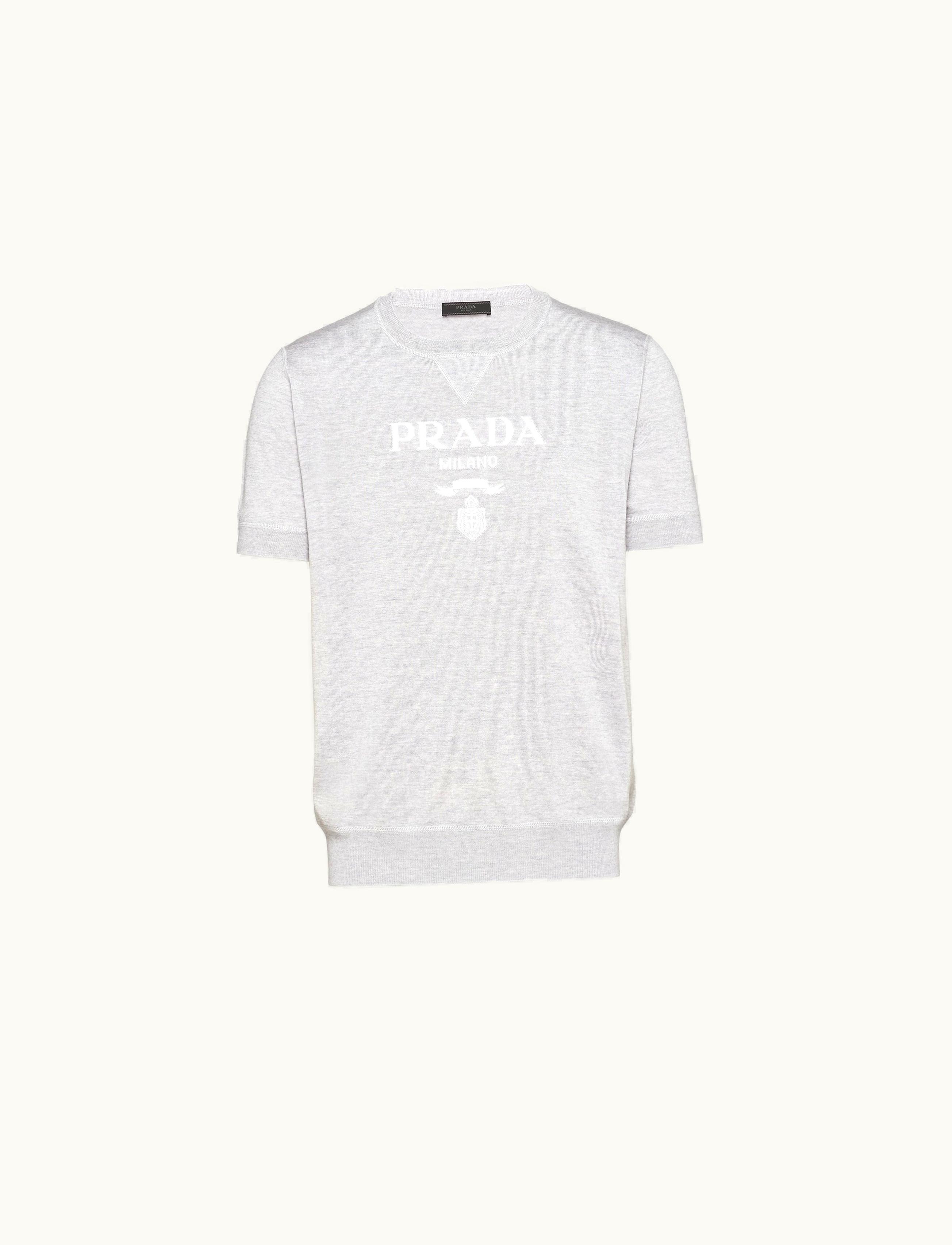 Prada Prada Grey Wool And Cashmere Crew-neck Sweater UMB272_1ZRR_F0031_S_212