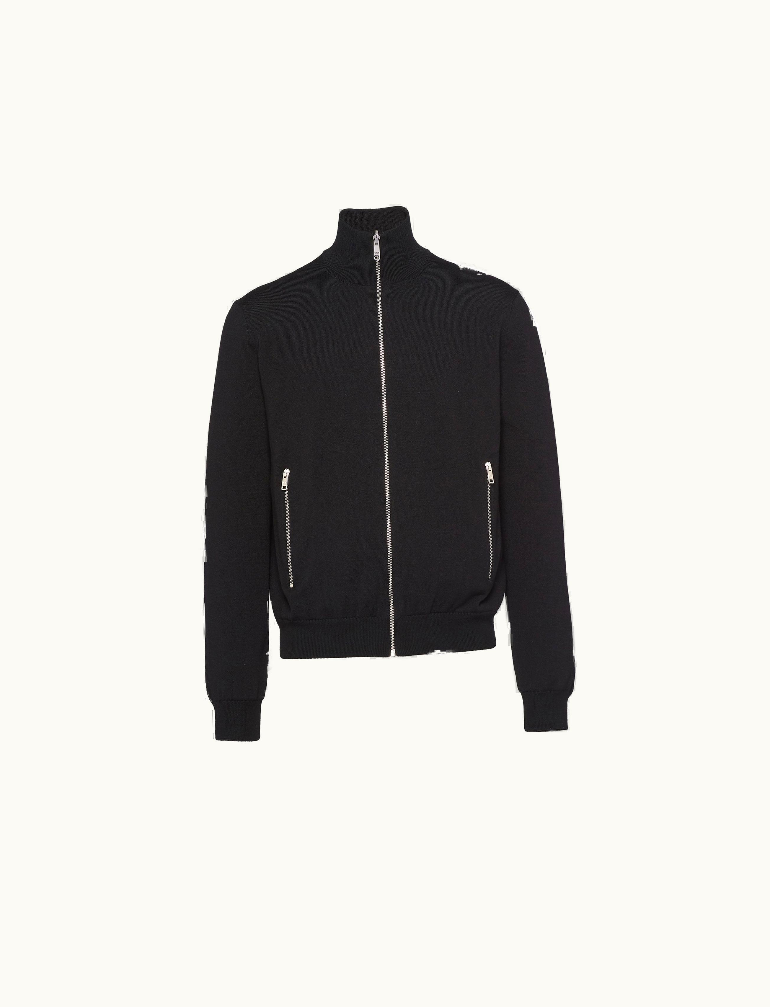 Prada Prada Black Reversible Wool And Re-nylon Jacket