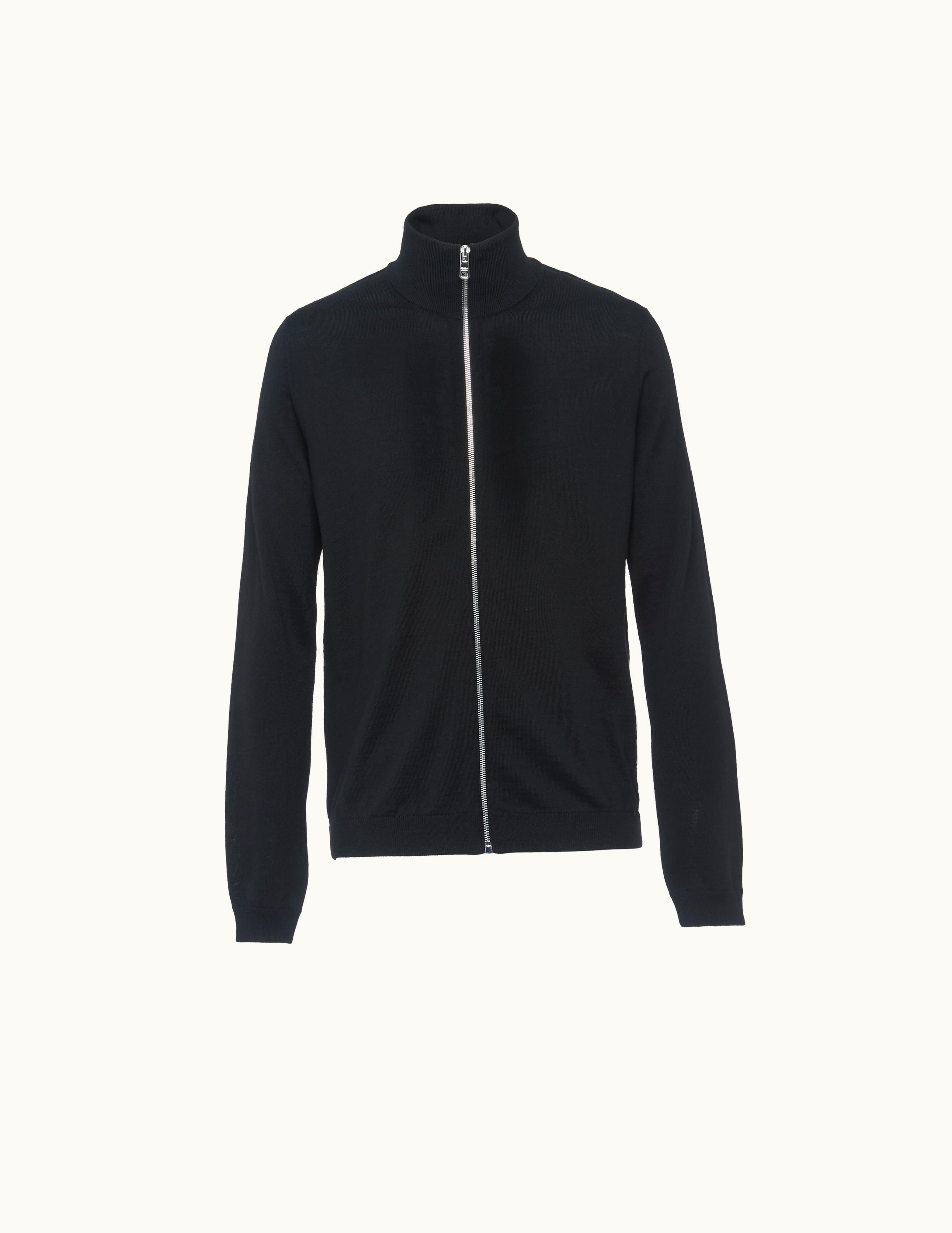 Prada Prada Wool Zip-Up Cardigan Black