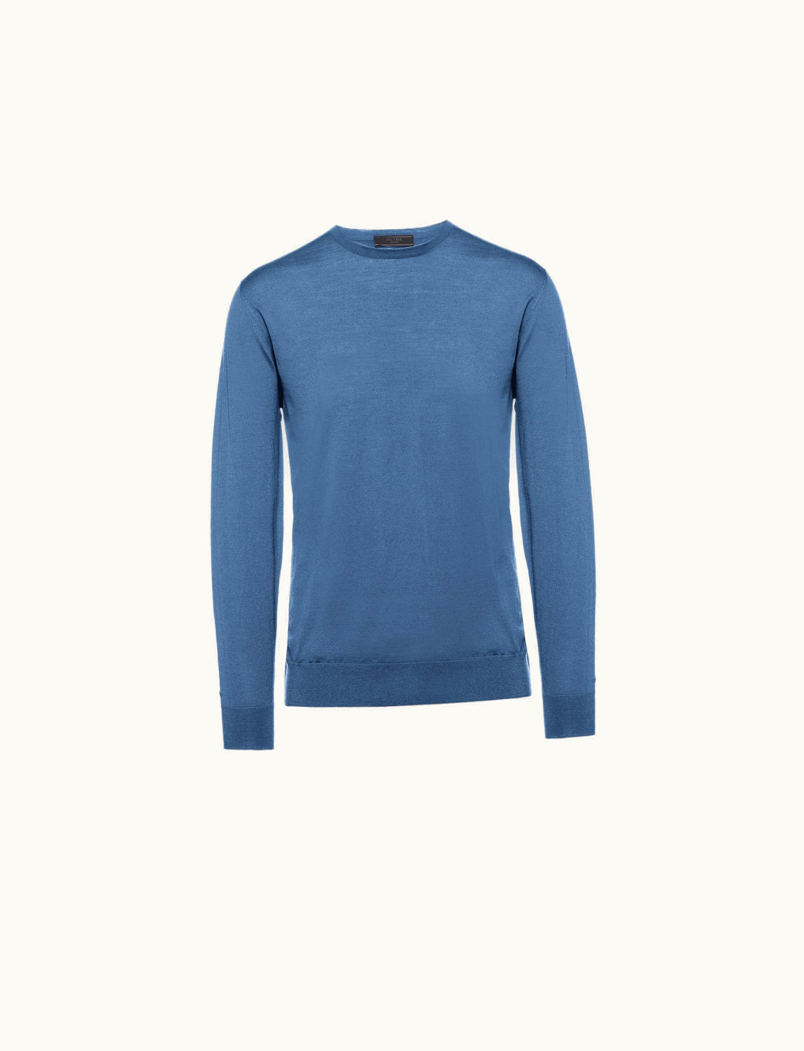 Prada Prada Aviator Blue Wool Sweater