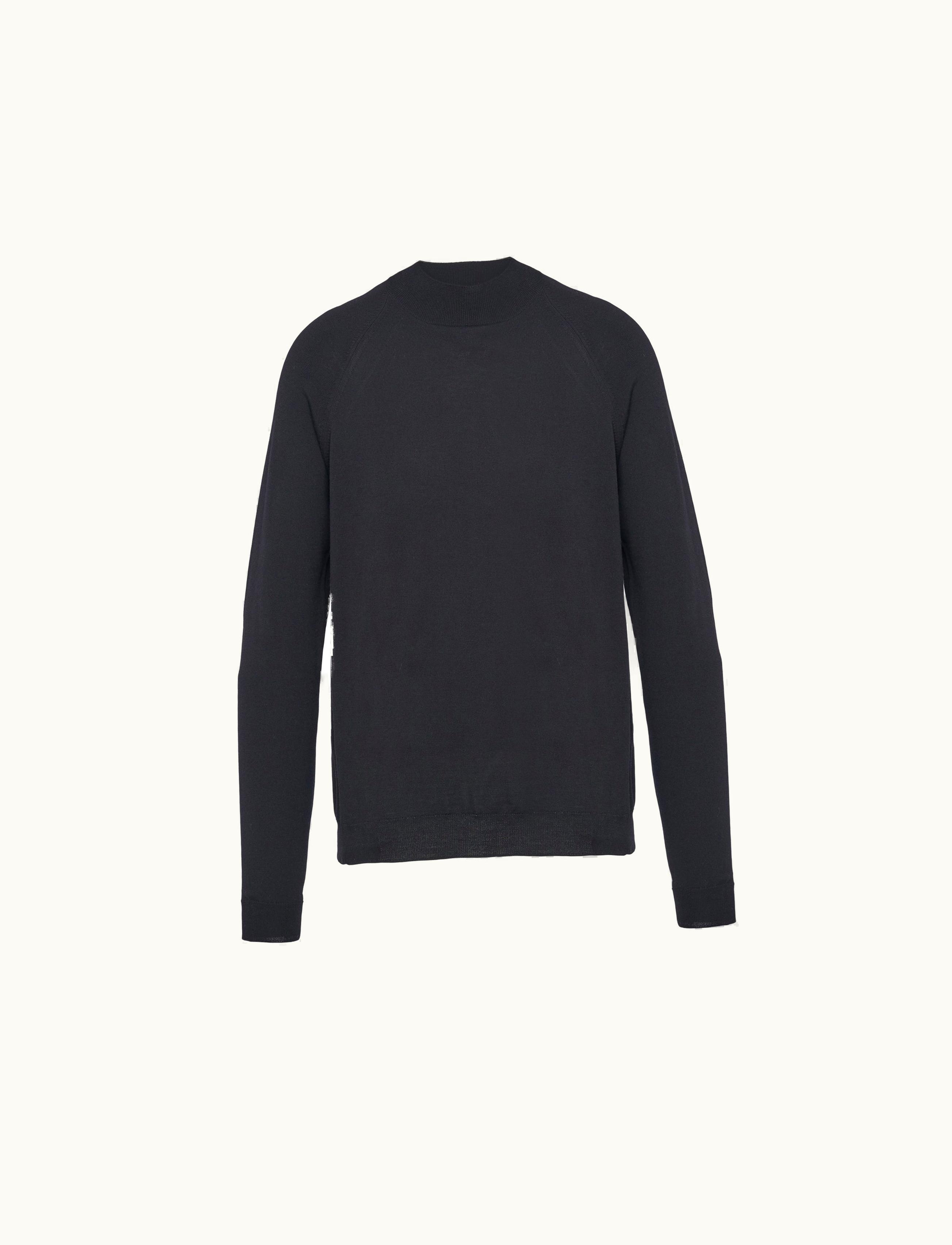 Prada Prada Black Worsted Wool Turtleneck Sweater