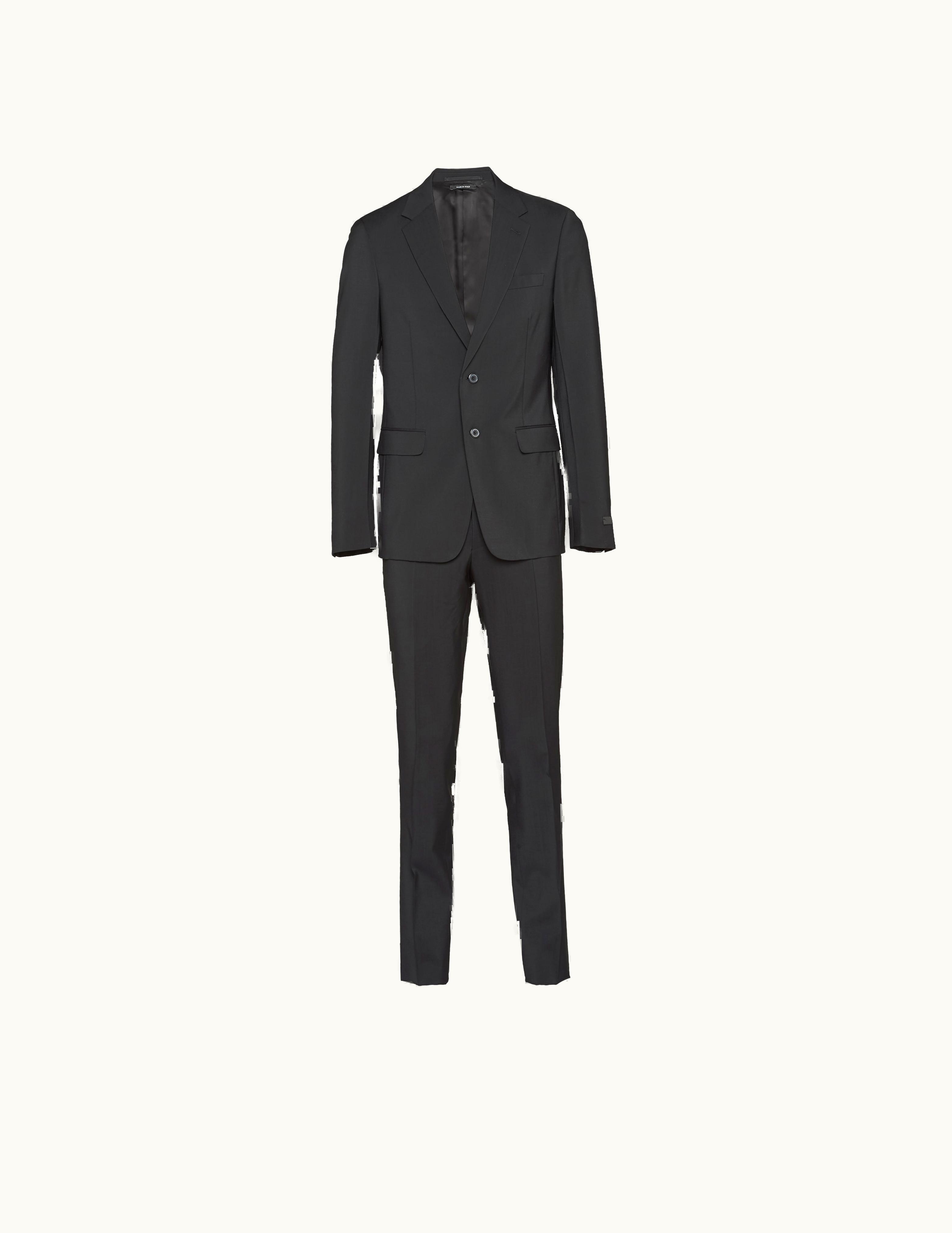 Prada Prada Black Single Breasted Wool And Mohair Suit