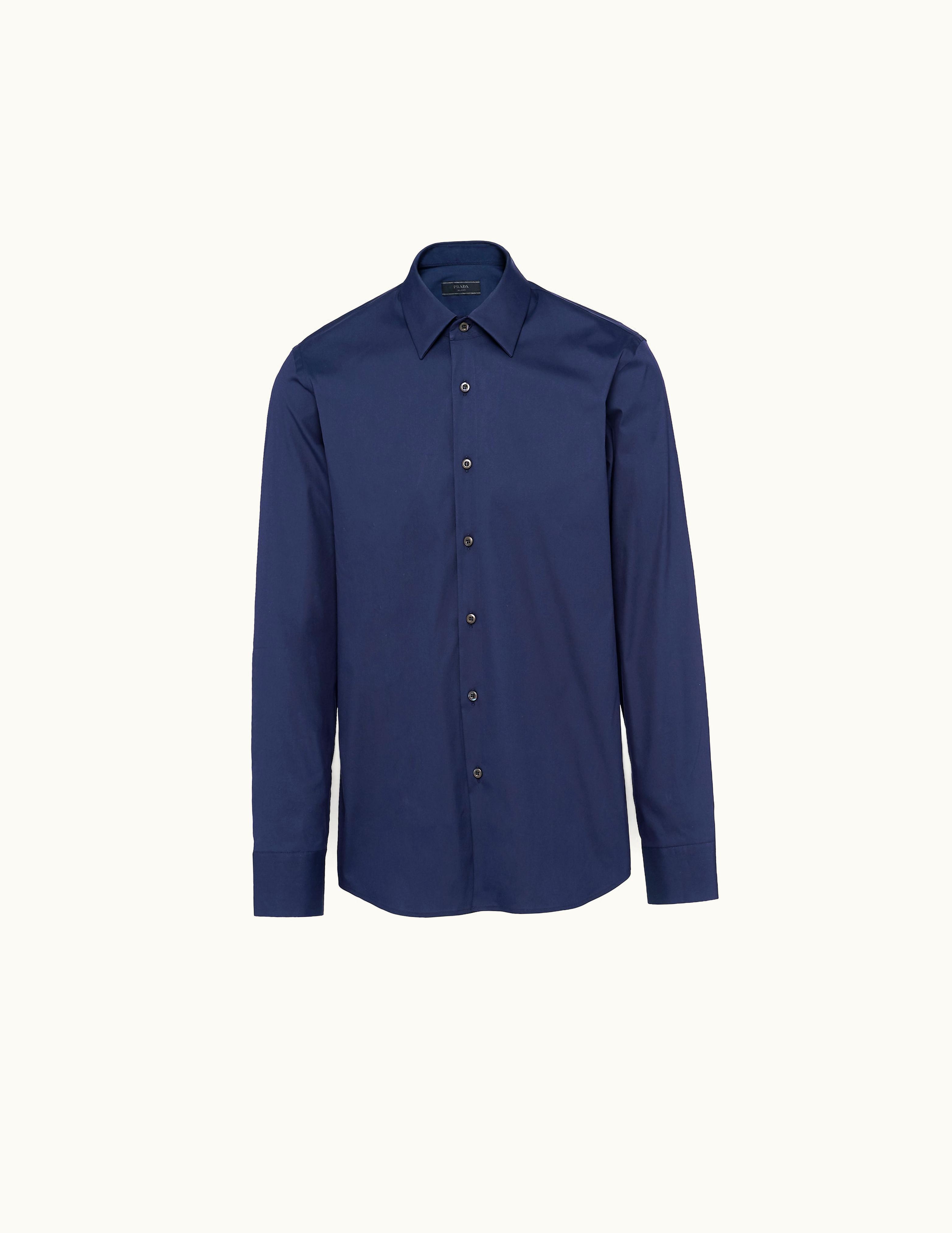Prada Prada Navy Stretch Cotton Shirt