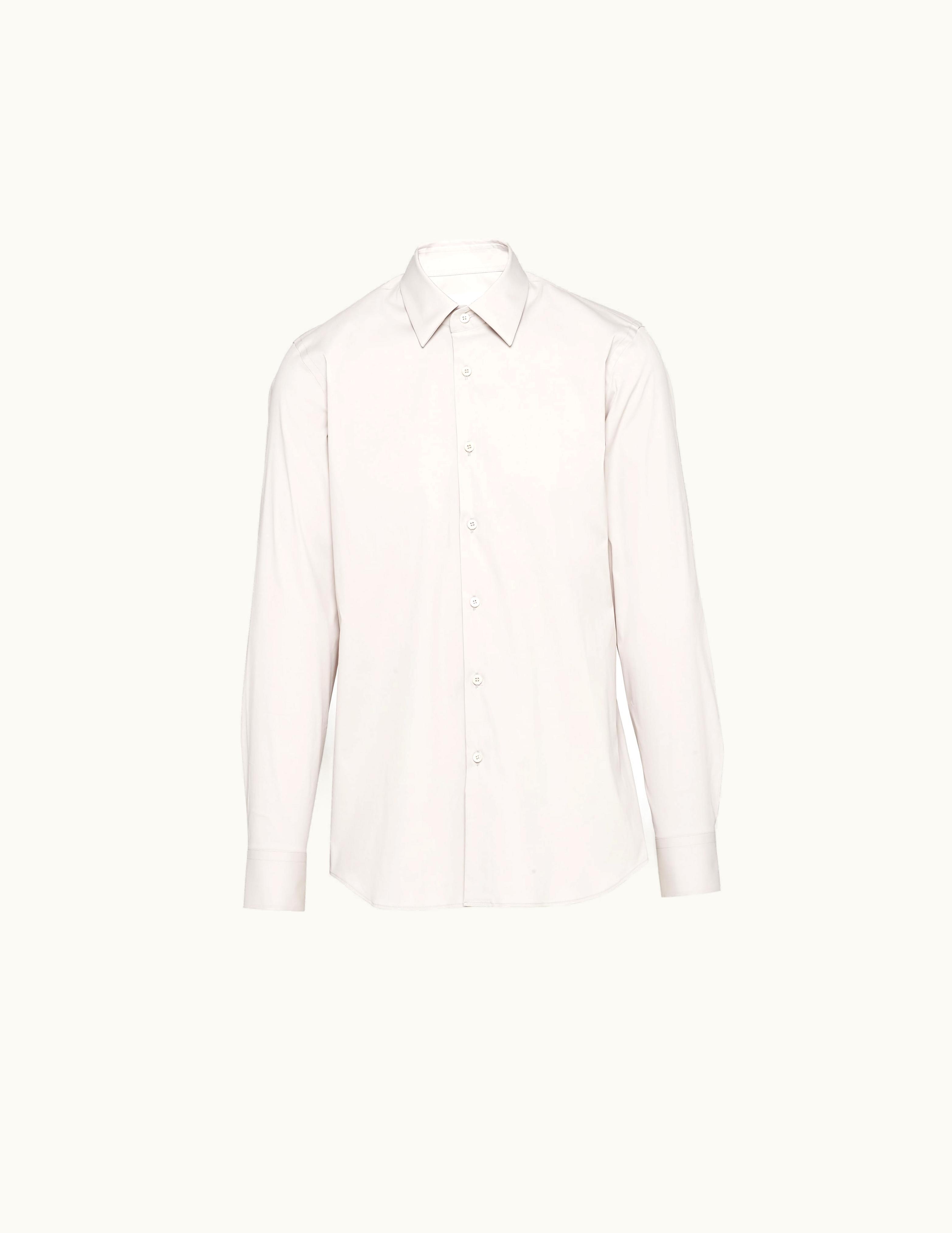 Prada Prada Pearl Gray Stretch Cotton Shirt