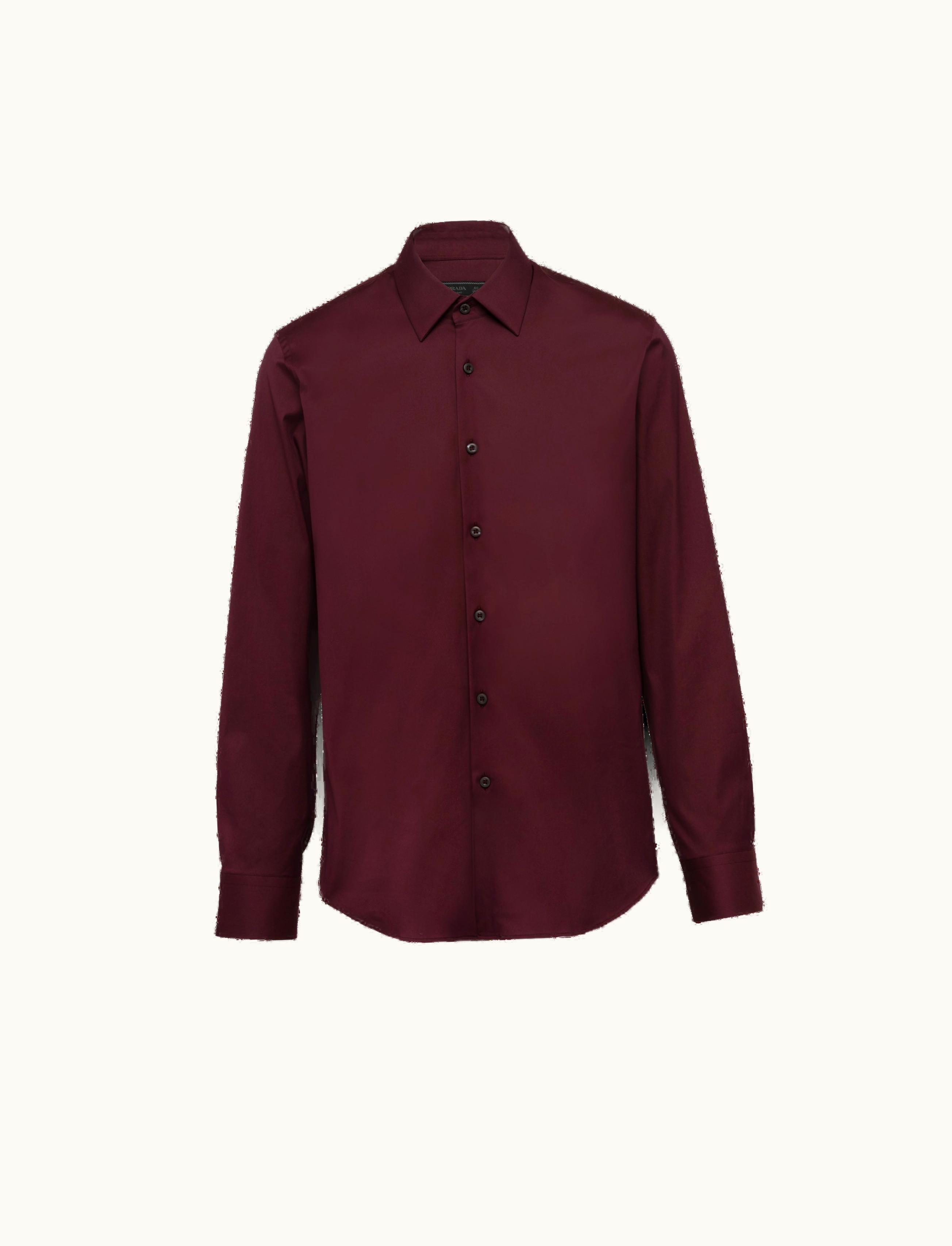 Prada Prada Burgundy Stretch Poplin Shirt
