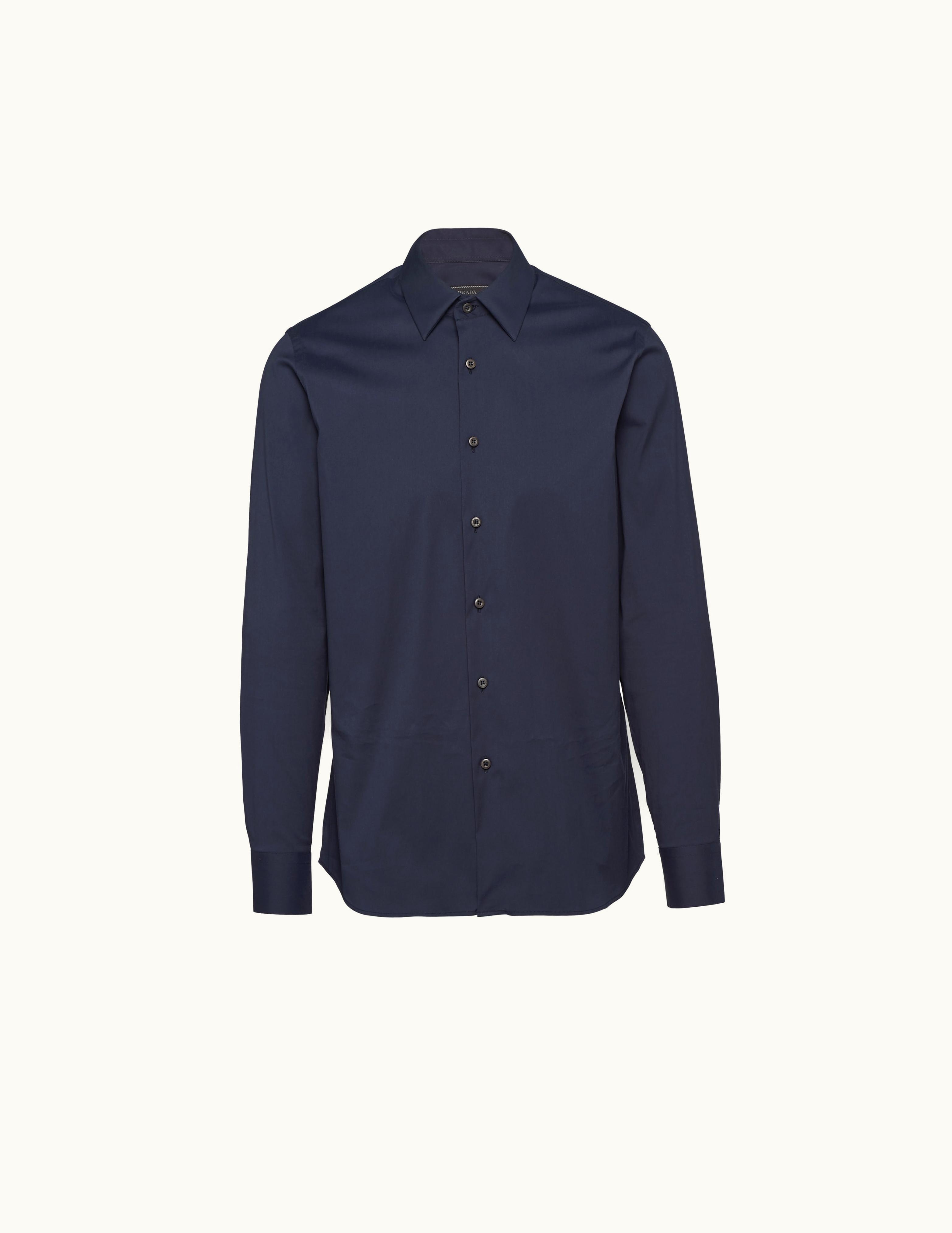 Prada Prada Navy Stretch Poplin Shirt
