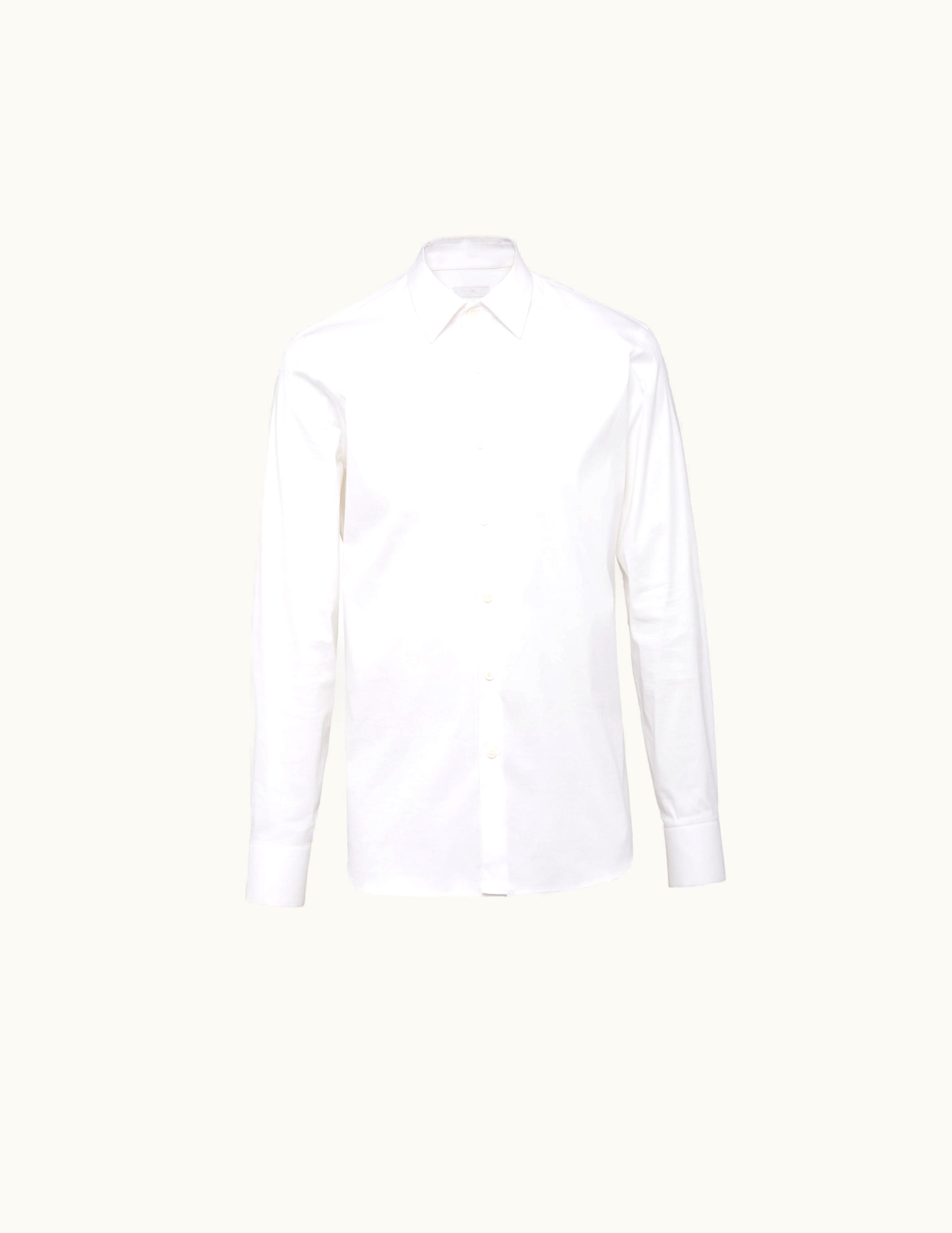 Prada Prada Modern Fit Stretch Poplin Shirt White