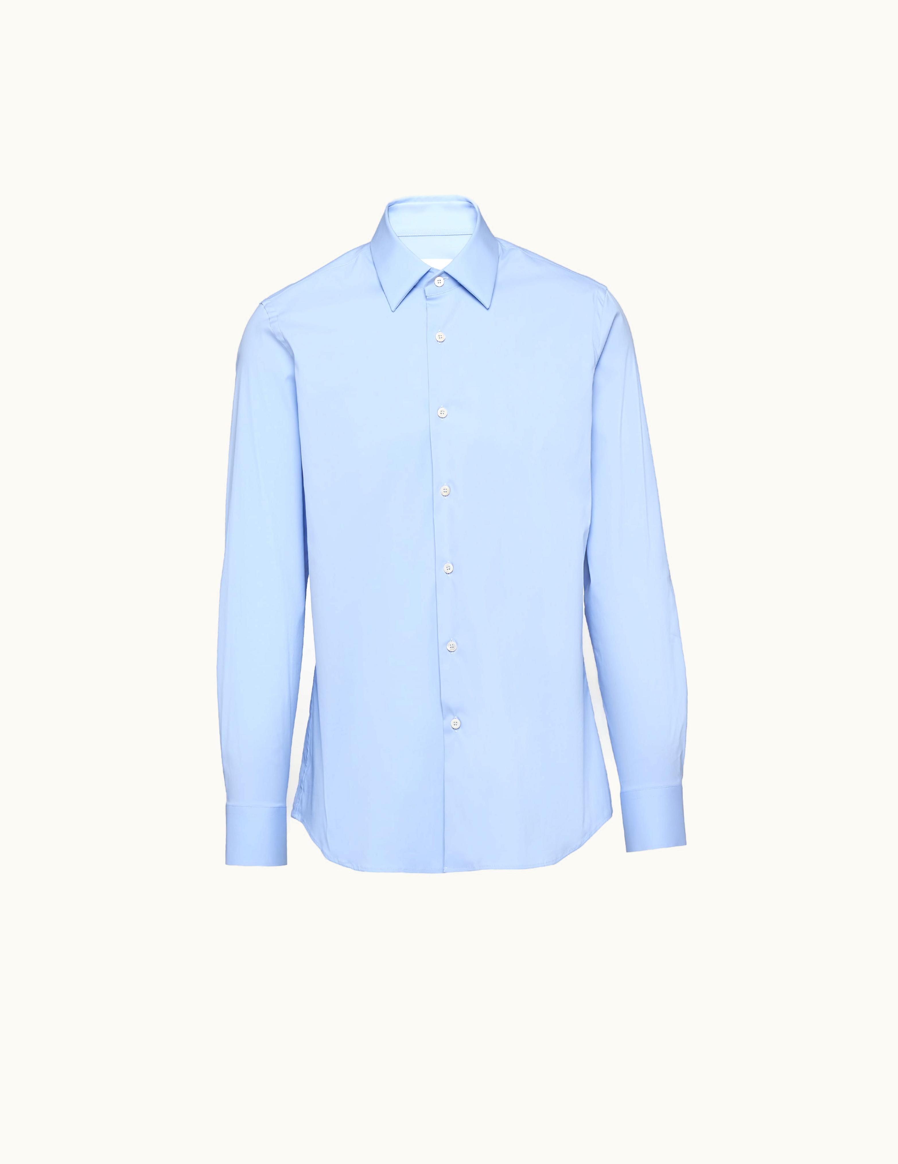 Prada Prada Light Blue Stretch Poplin Shirt