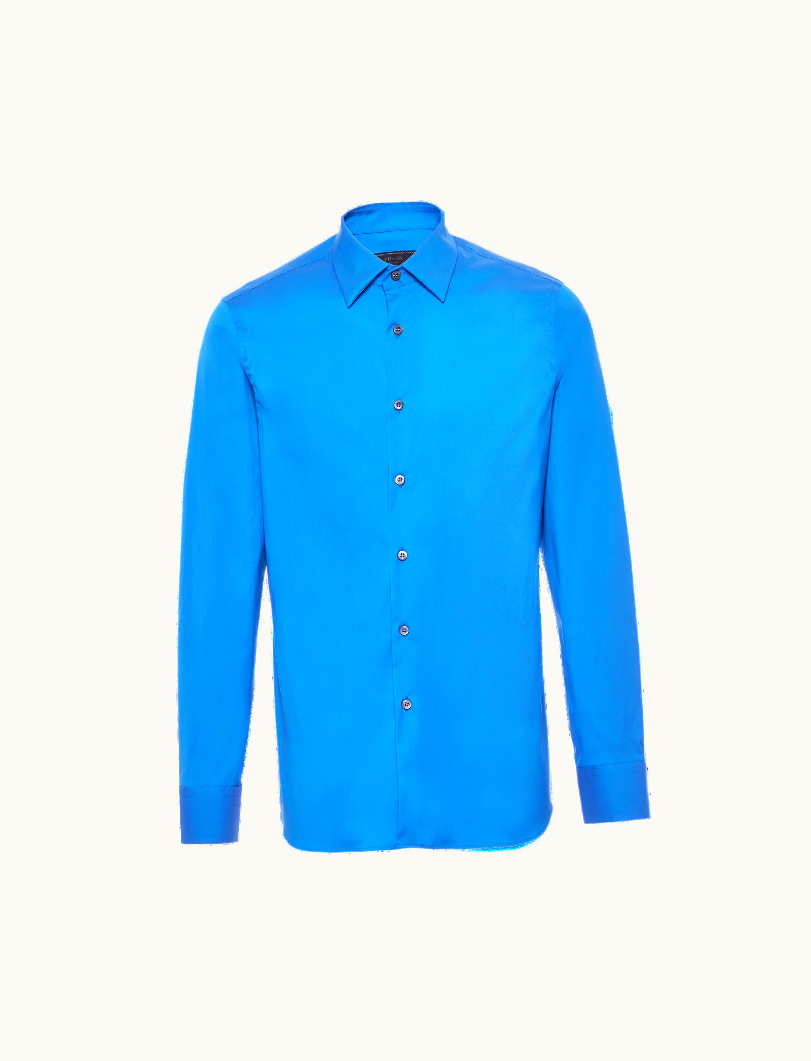 Prada Prada Sapphire Blue Stretch Poplin Shirt